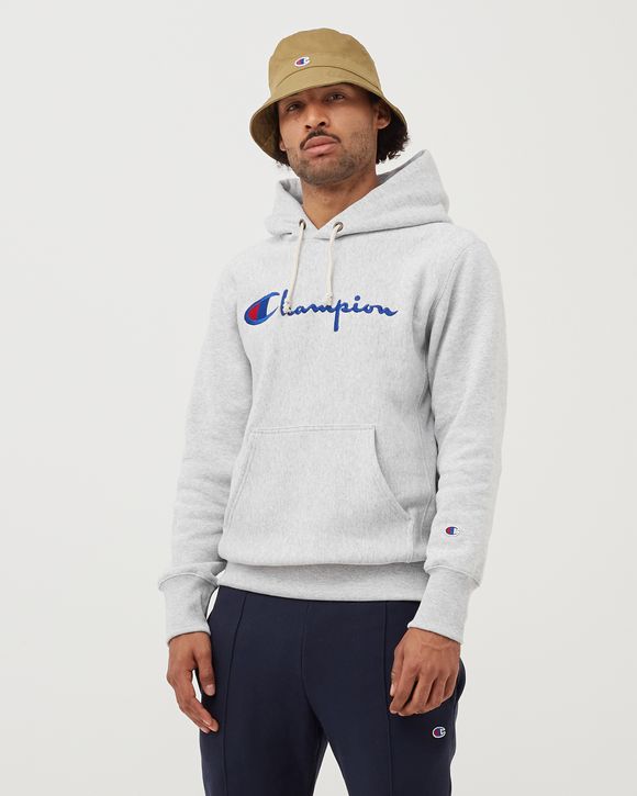 Script logo 2025 reverse weave hoodie