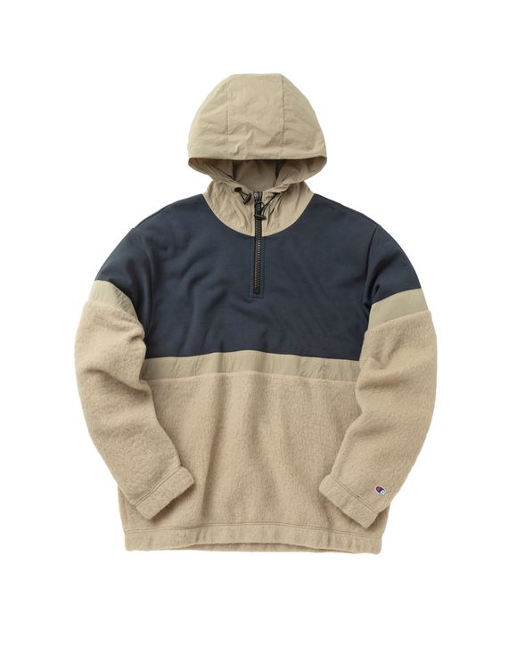 CHAMPION OVERSIZED C LOGO HALF ZIP UP TEDDY HOODIE Multi DUN