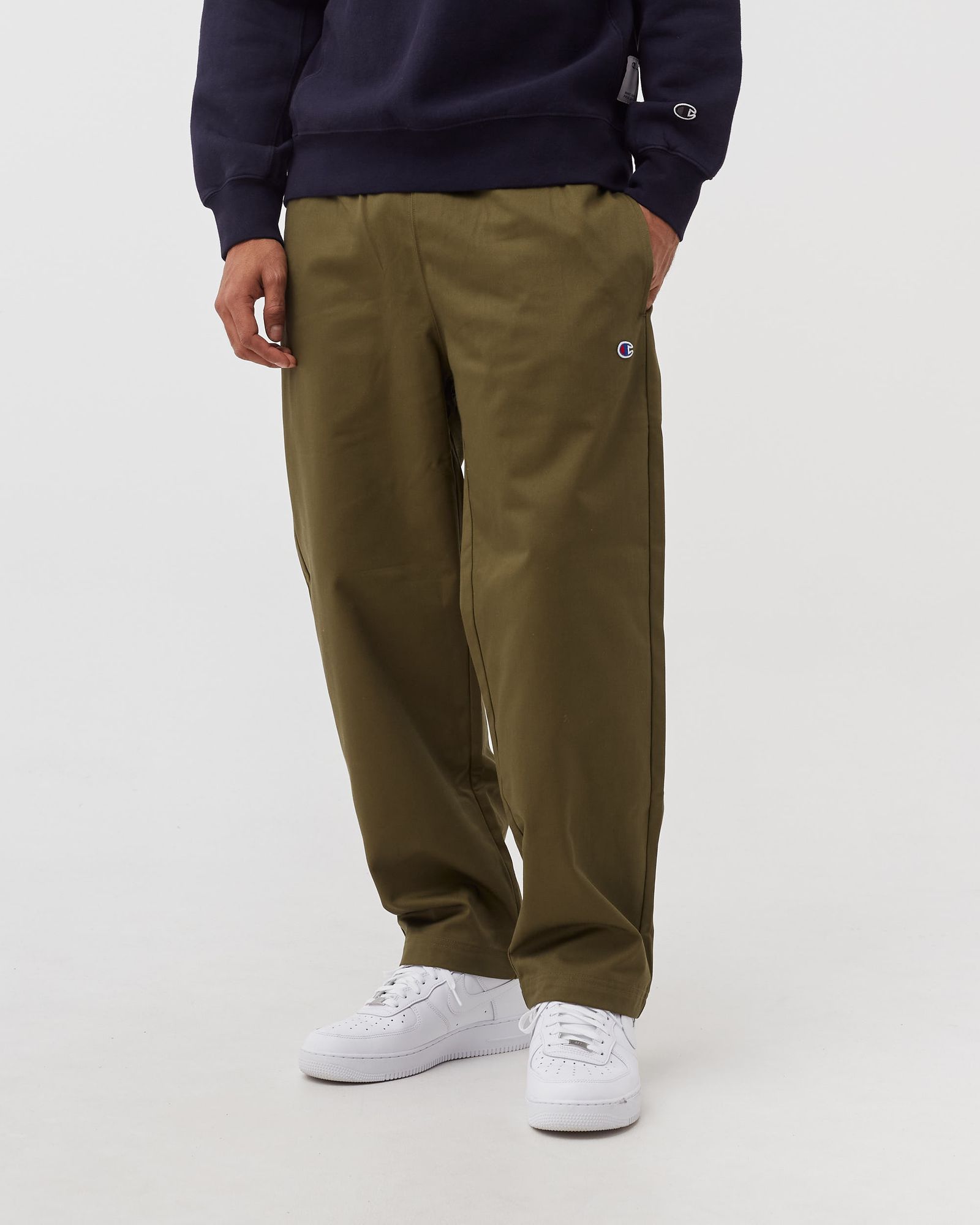 Reverse Weave Straight Hem Pants
