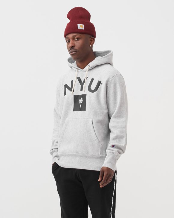 CHAMPION Authentic College Hoodie NYU Grey LOXGM