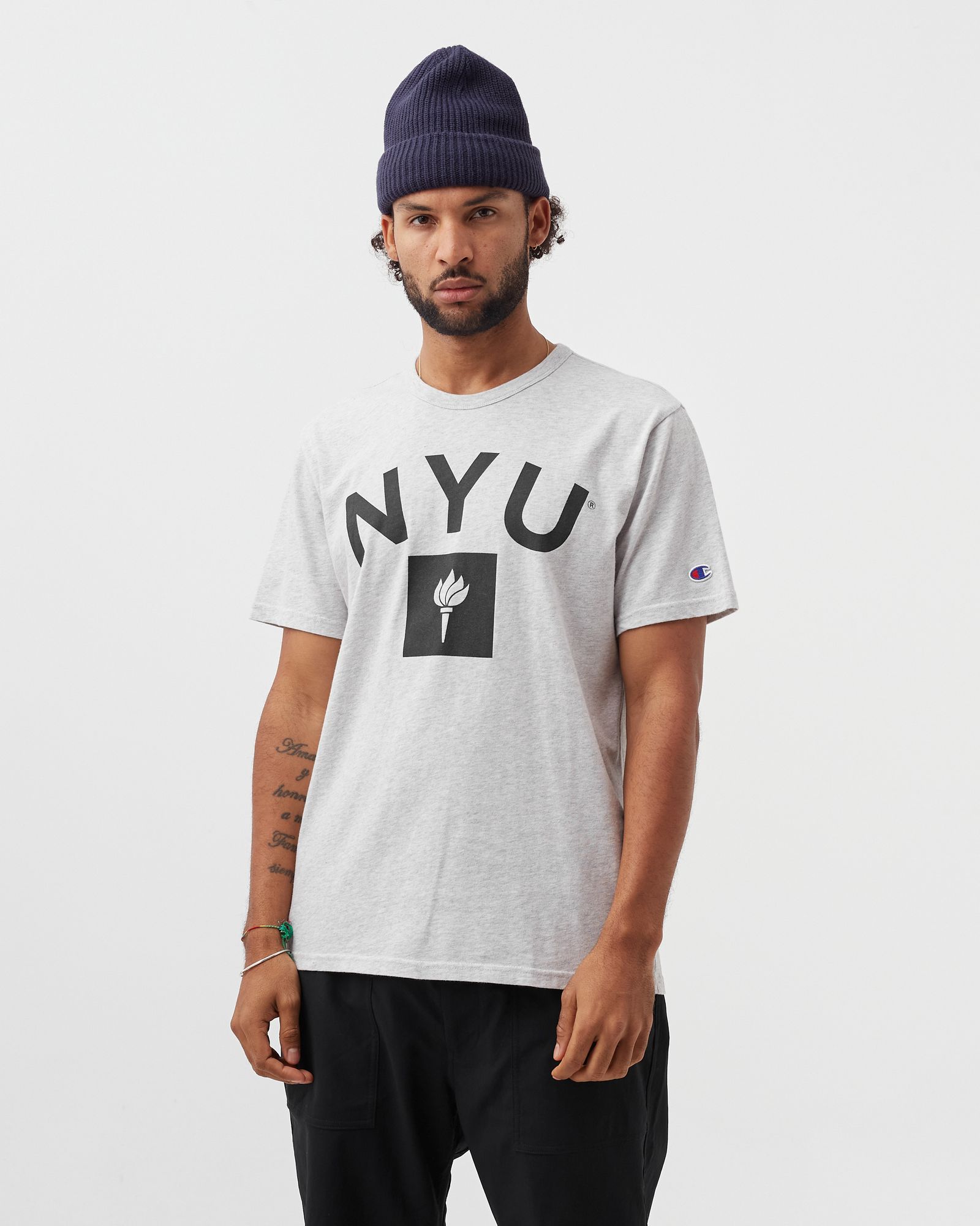 Authentic College Crewneck Tee 'NYU'
