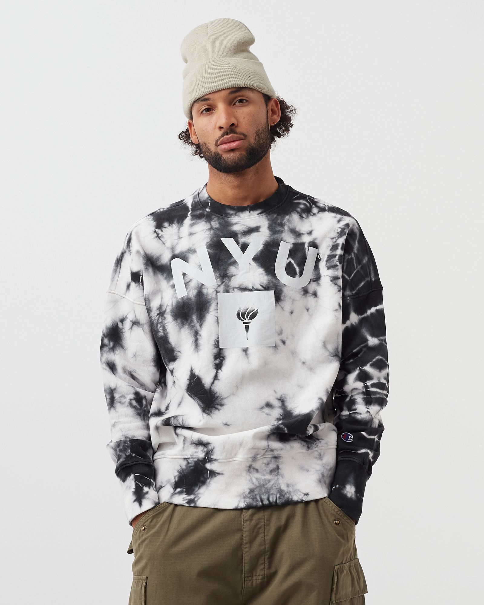 Authentic Tie Dye College Crewneck Sweatshirt 'NYU'