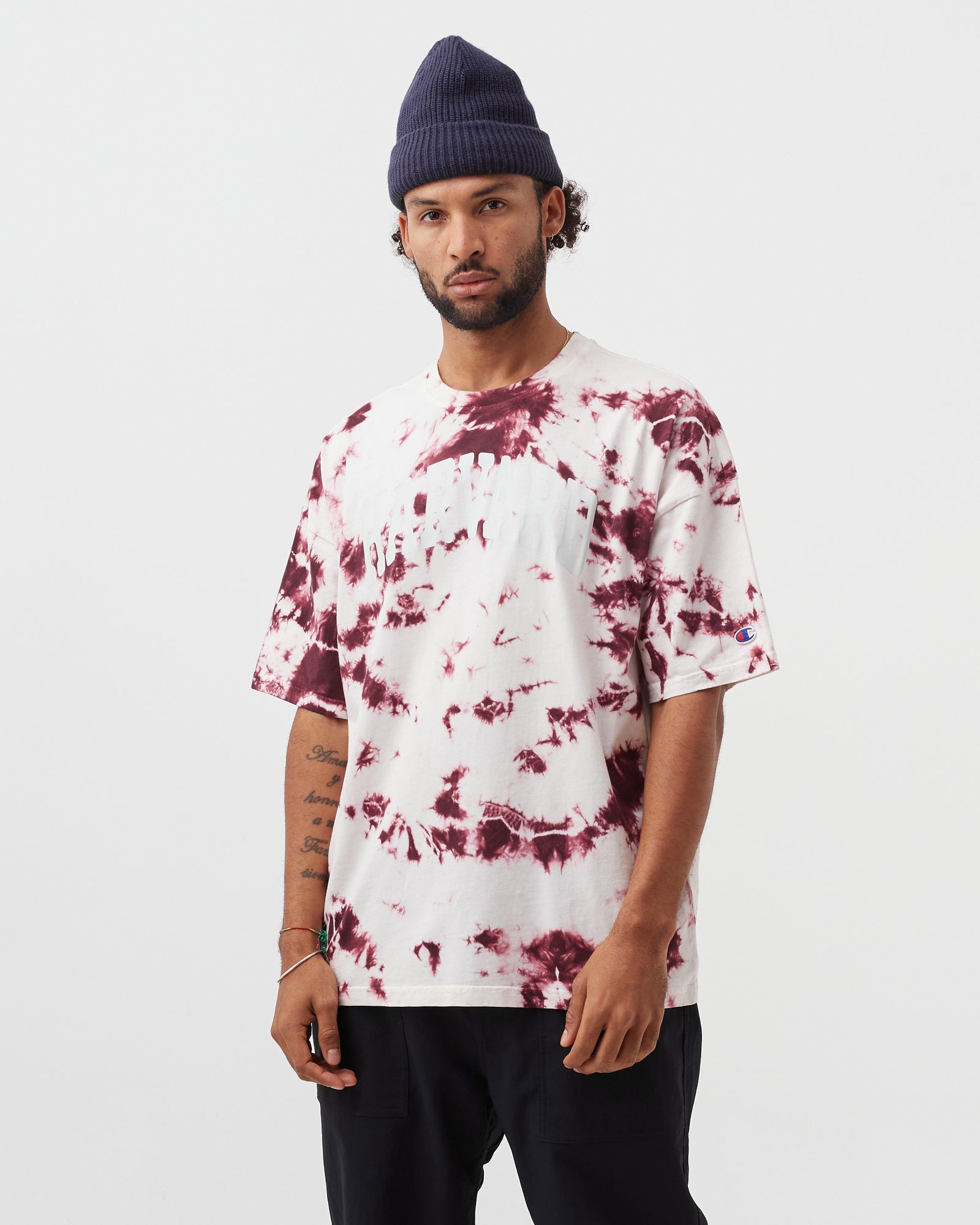 Authentic Tie Dye College Crewneck Tee 'Harvard'