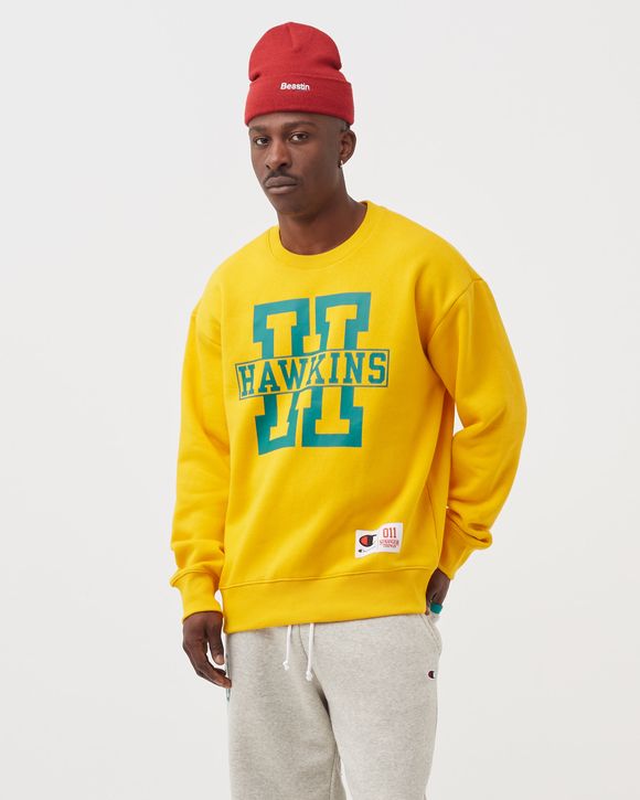 Champion crewneck outlet sweatshirt yellow