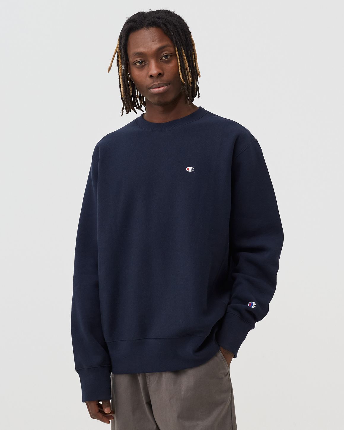 CHAMPION Reverse Weave Crewneck Sweatshirt Blue BSTN Store