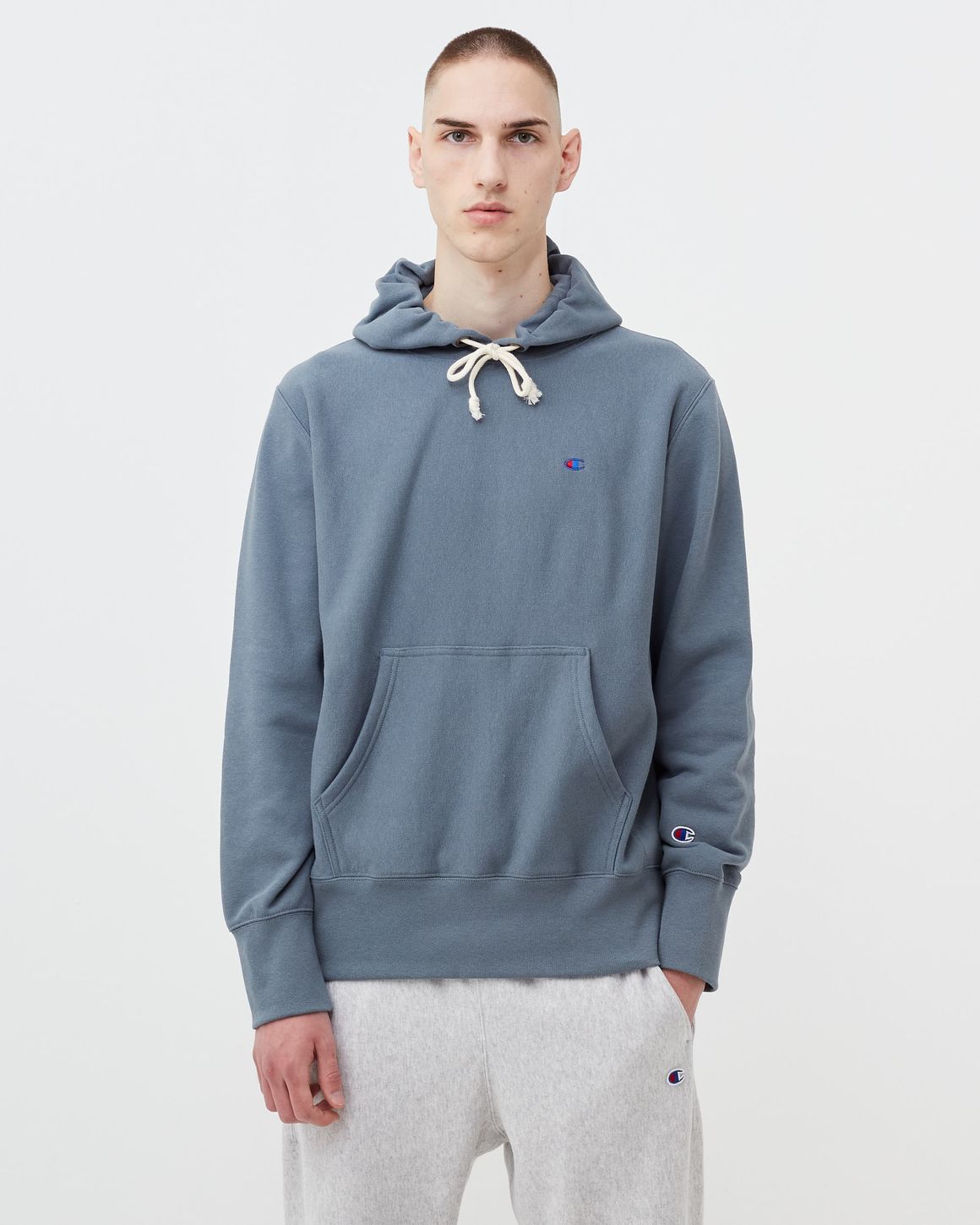 CHAMPION Reverse Weave Hooded Sweatshirt Blue | BSTN Store