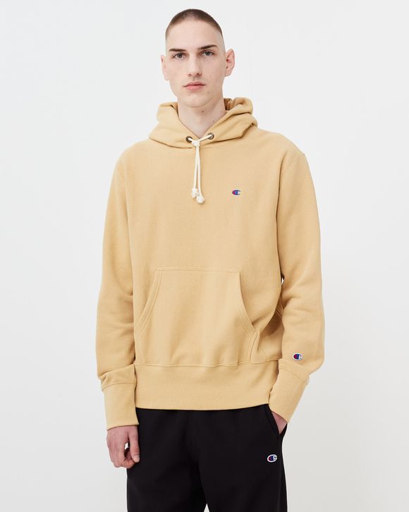 Yellow reverse best sale weave champion hoodie