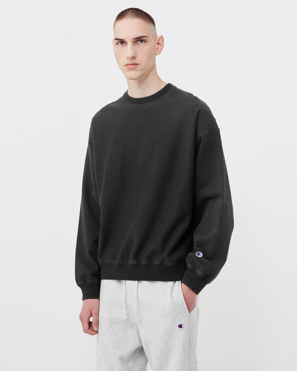 CHAMPION Garment Dye Crewneck Sweatshirt Black BSTN Store