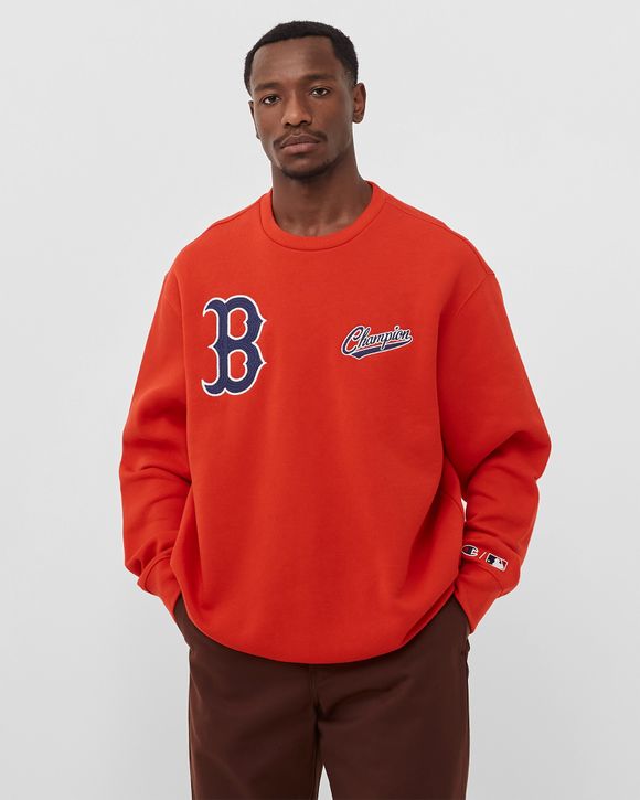 Red champion crewneck sweatshirt hotsell