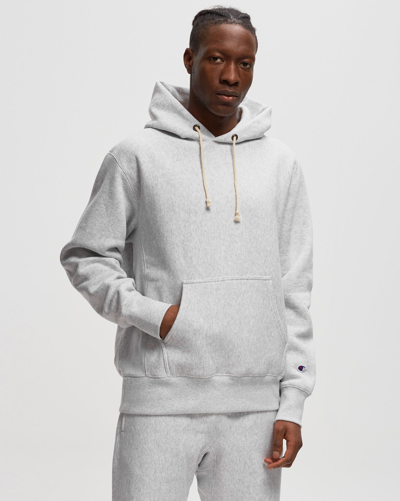 Reverse Weave Crewneck Hooded Sweatshirt