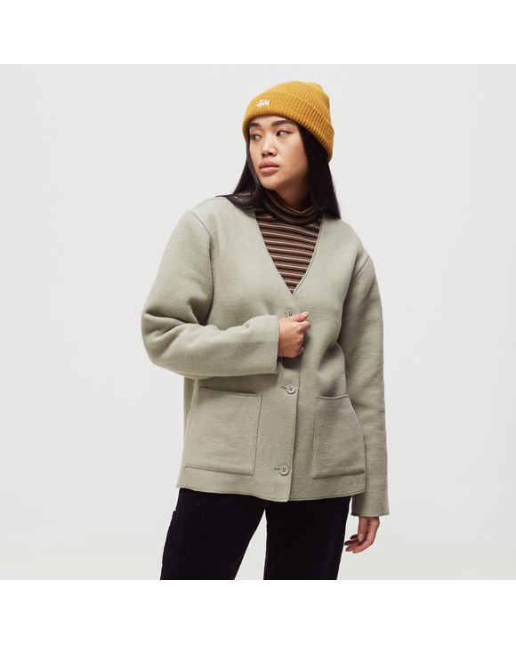 Stussy WMNS FERN CARDIGAN Grey - stone