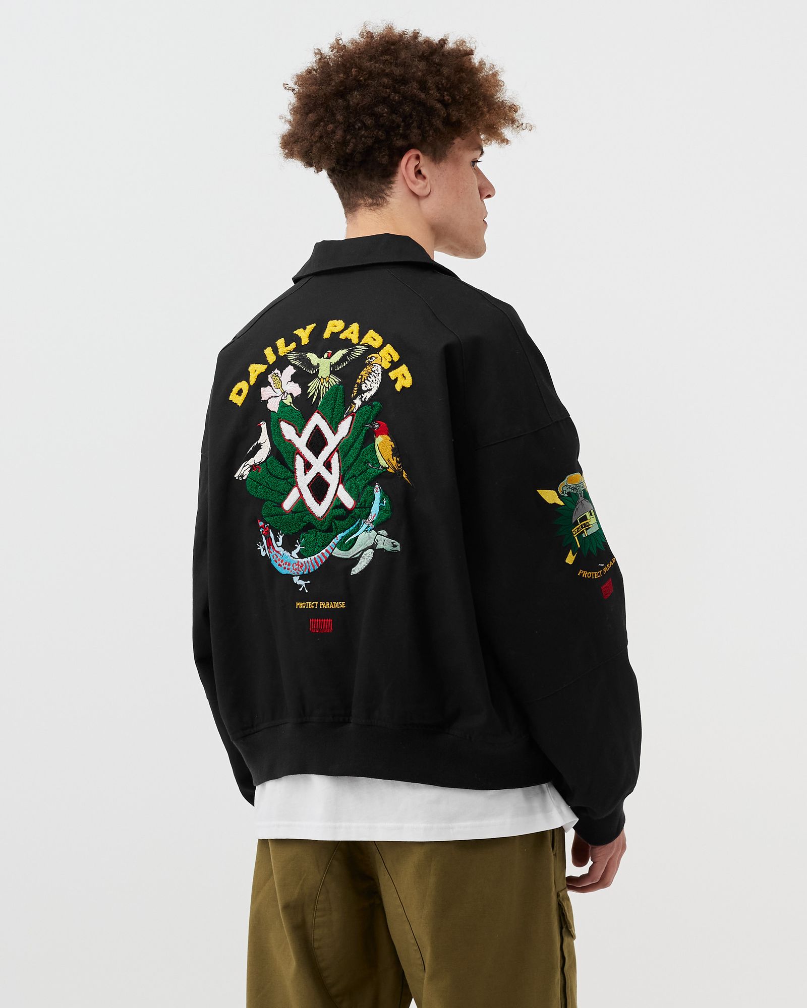 【DailyPaper】Black Pooley Varsity Jacket Daily Paper Pooley Varsity Jacket Black | Collegejacken