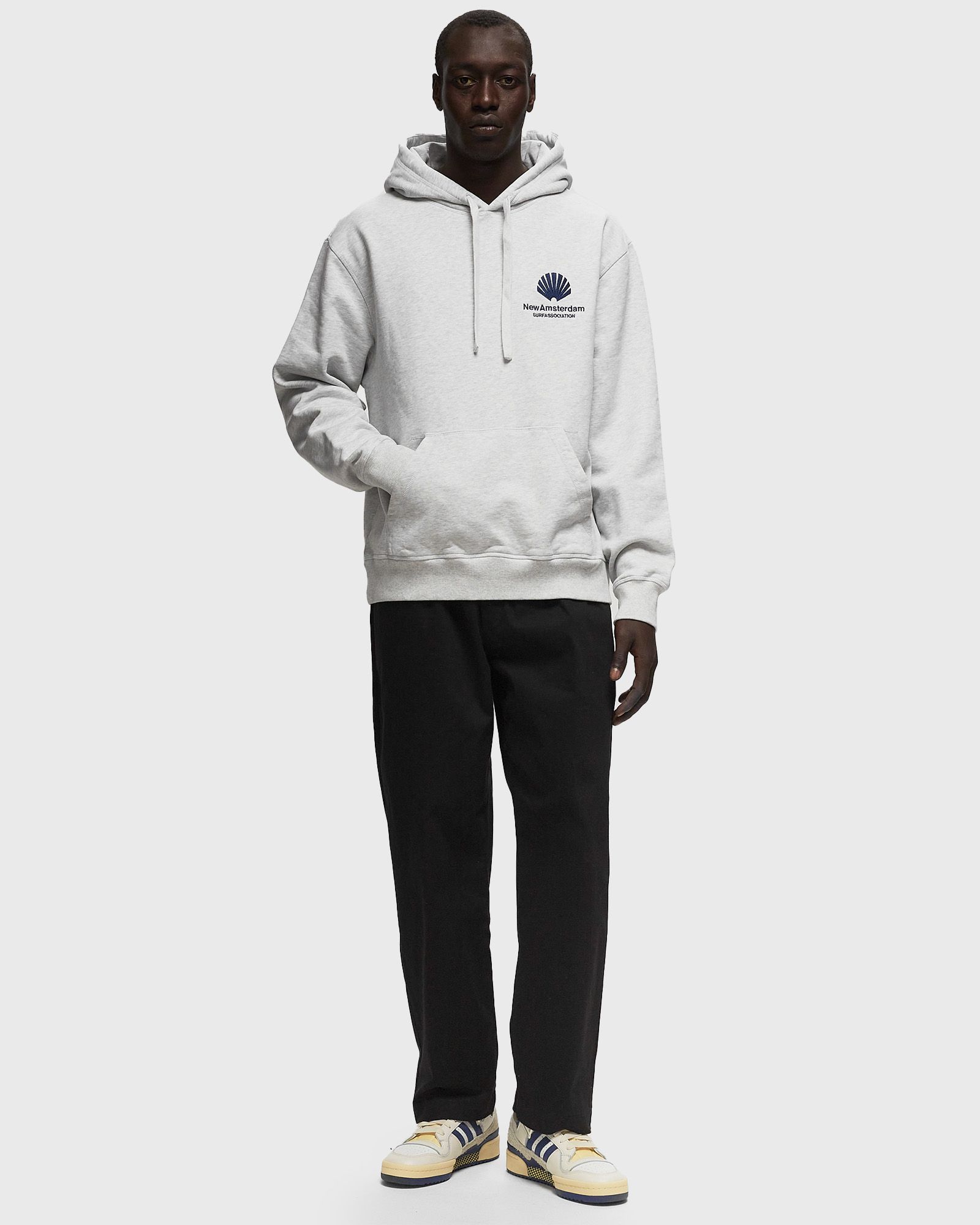 LOGO HOODIE ASH/NAVY