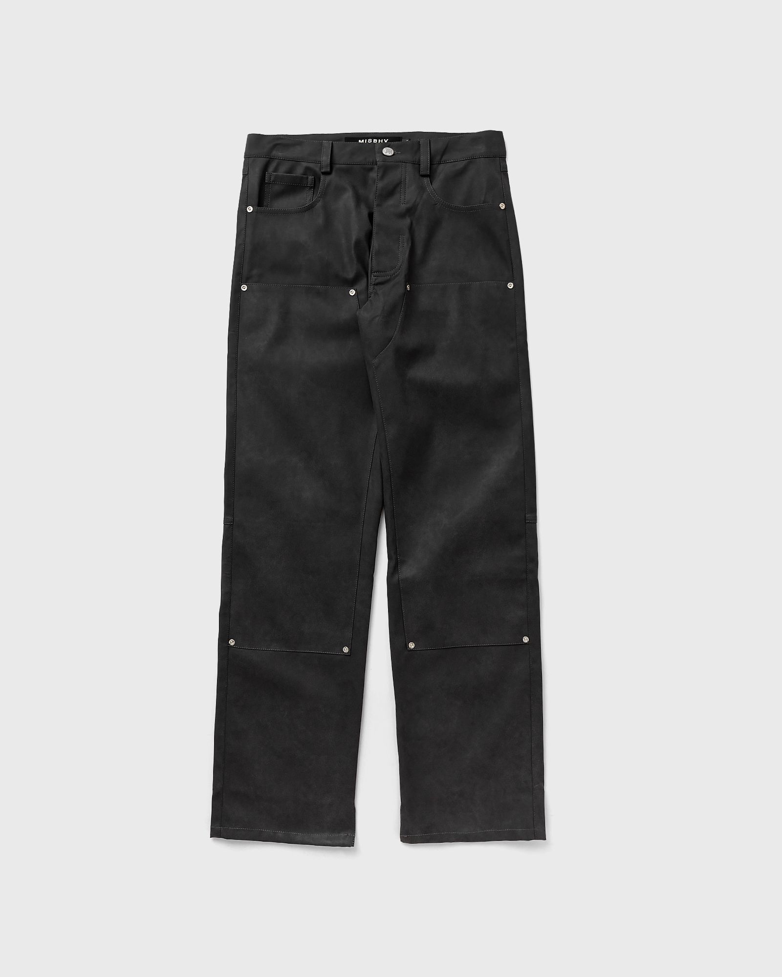 VEGAN LEATHER CARPENTER TROUSERS FADED