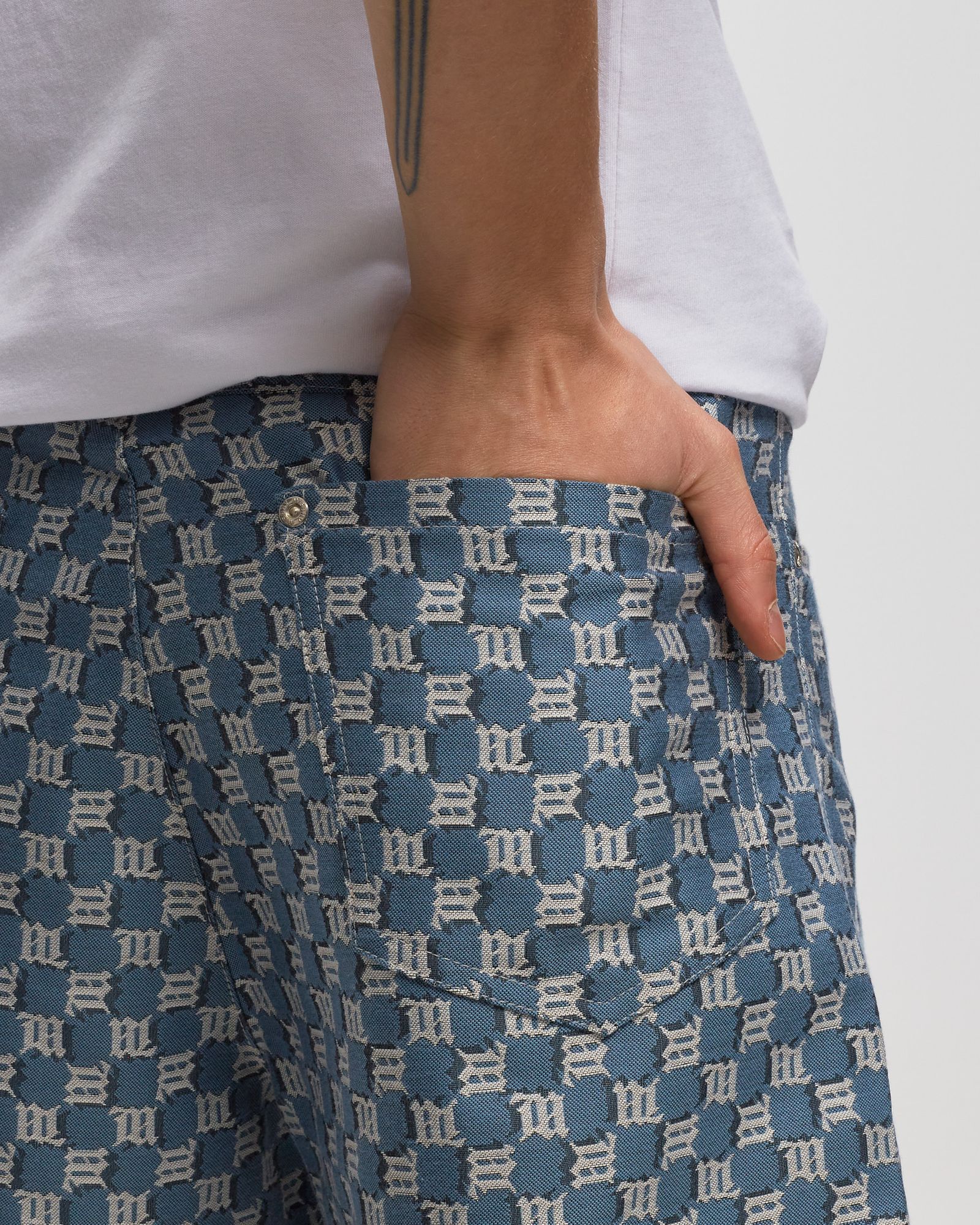 JACQUARD CANVAS MONOGRAM SHORTS