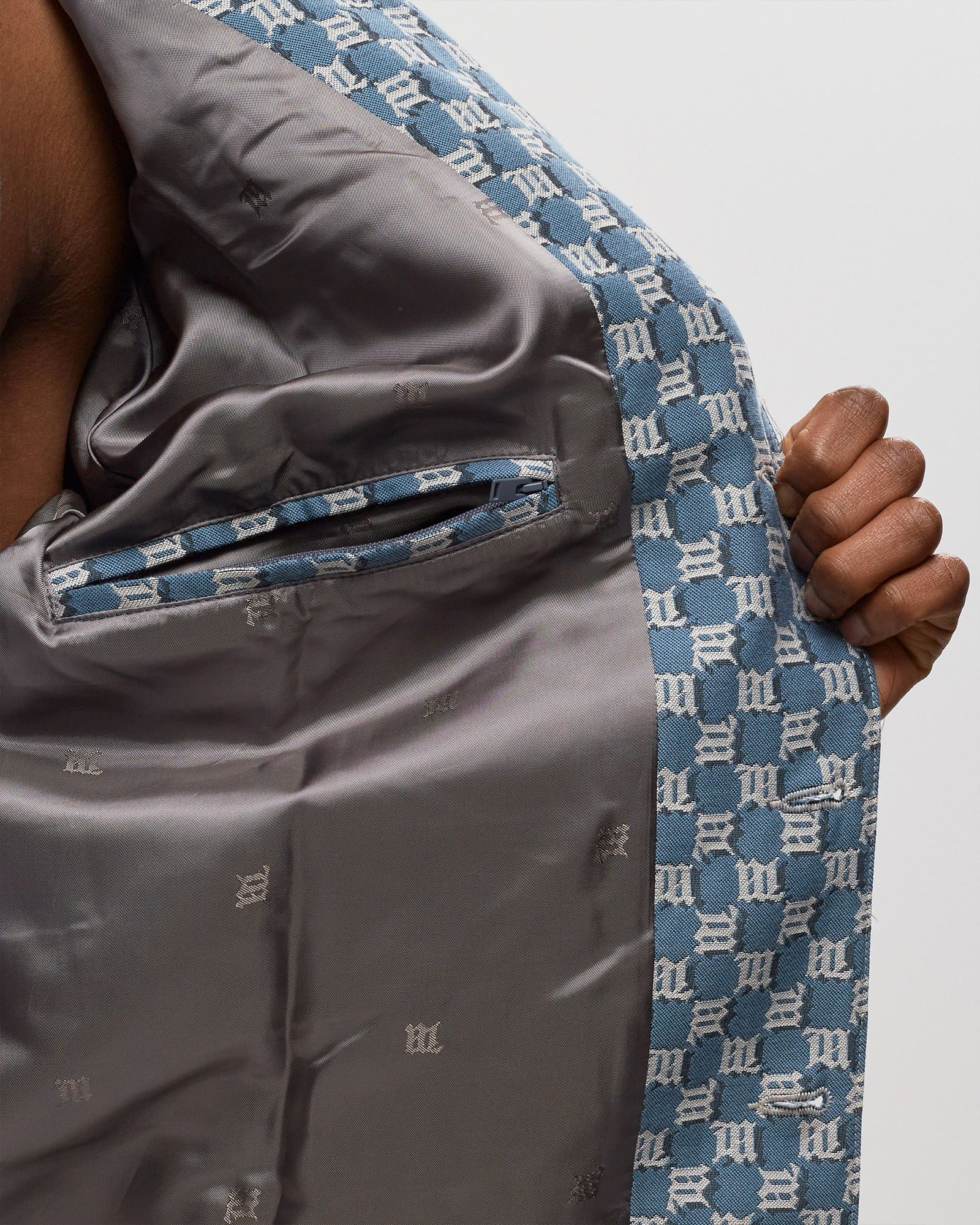 JACQUARD MONOGRAM CANVAS TRUCKER JACKET