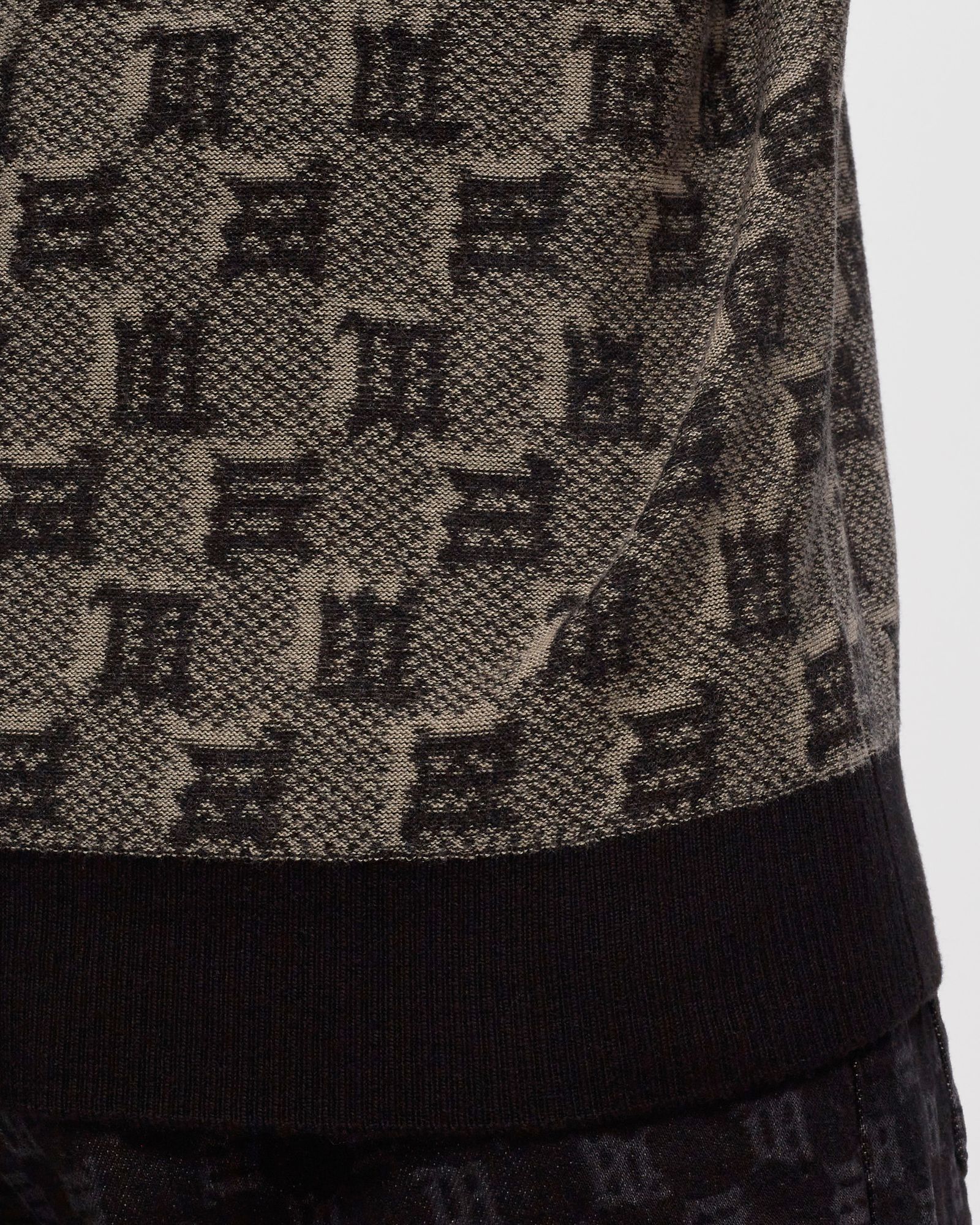 SILK WOOL KNITTED MONOGRAM POLO TEE