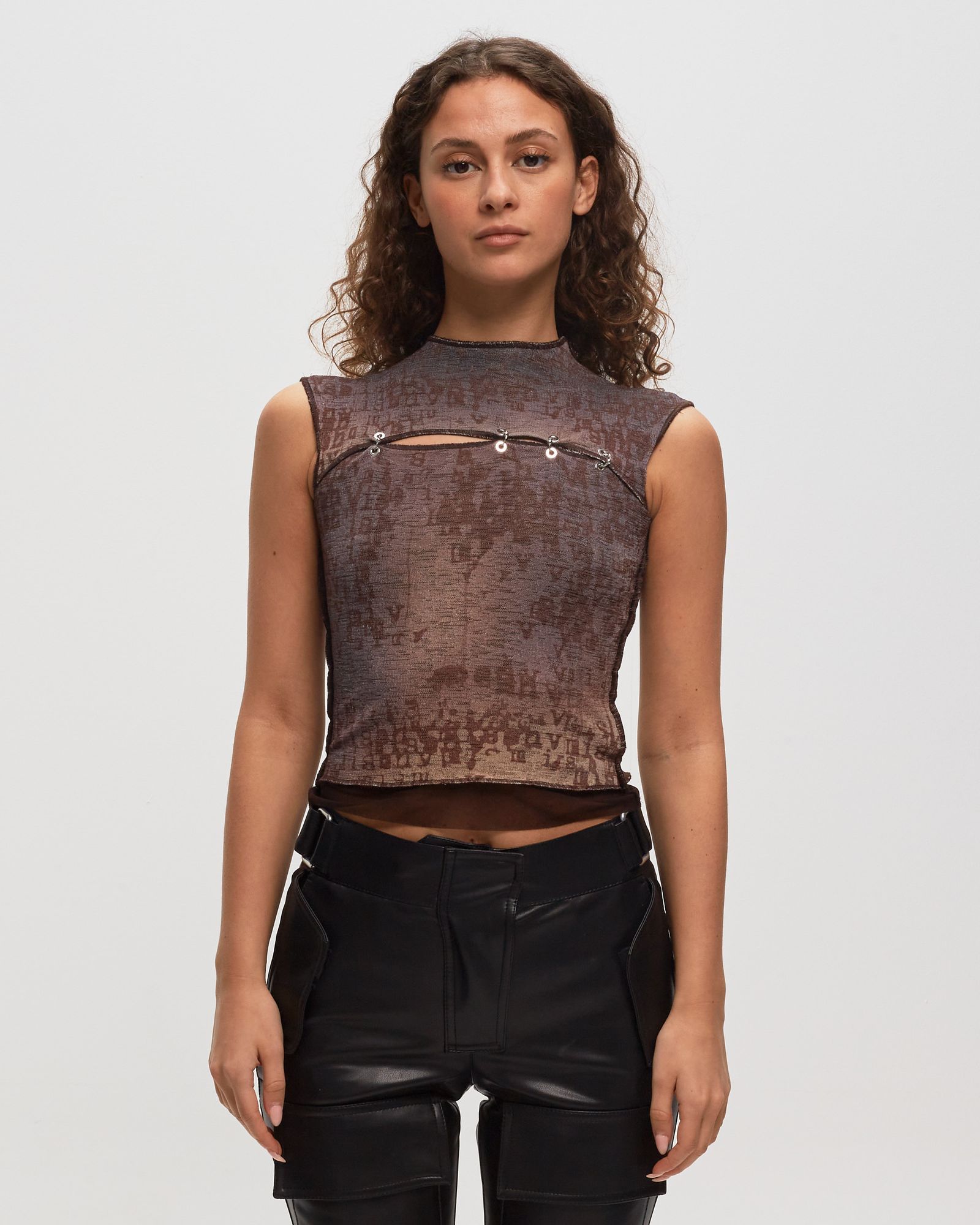 TYPEWRITER PIERCED SLEEVELESS