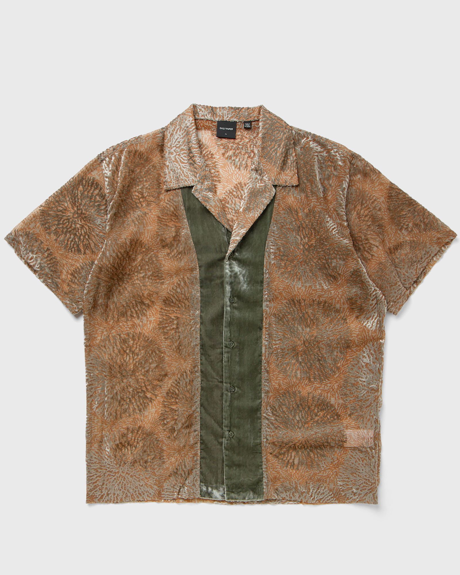 Daily Paper - pascal shirt men shortsleeves brown|green in größe:l