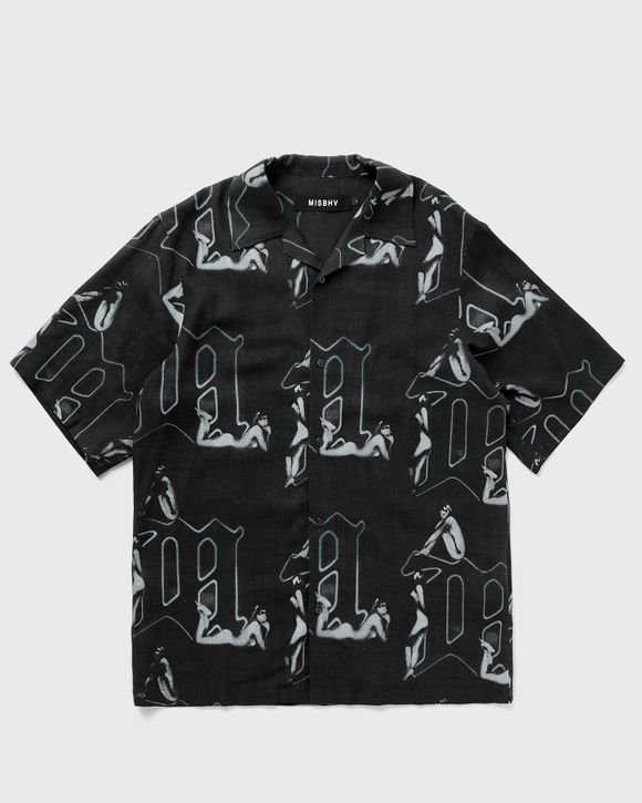 Adidas Men's OG Relaxed Fit Allover Monogram Print Button-Front Shirt