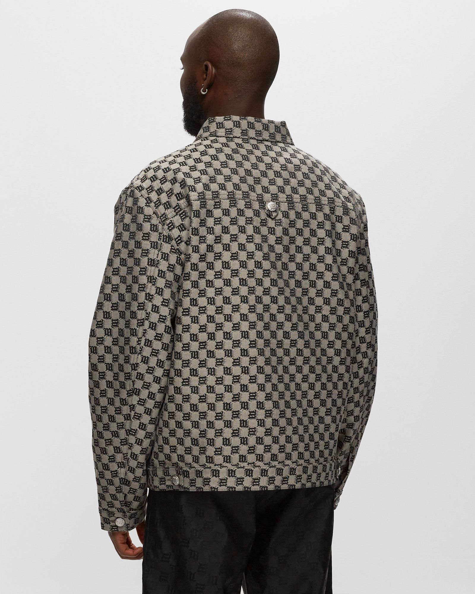JACQUARD CANVAS MONOGRAM TRUCKER JACKET