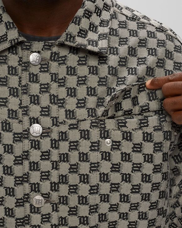 JACQUARD CANVAS MONOGRAM TRUCKER JACKET