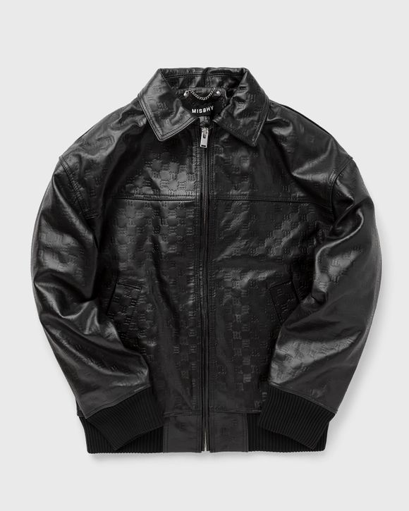 MISBHV Bandit Embossed Monogram Leather Jacket - Black - 231M409