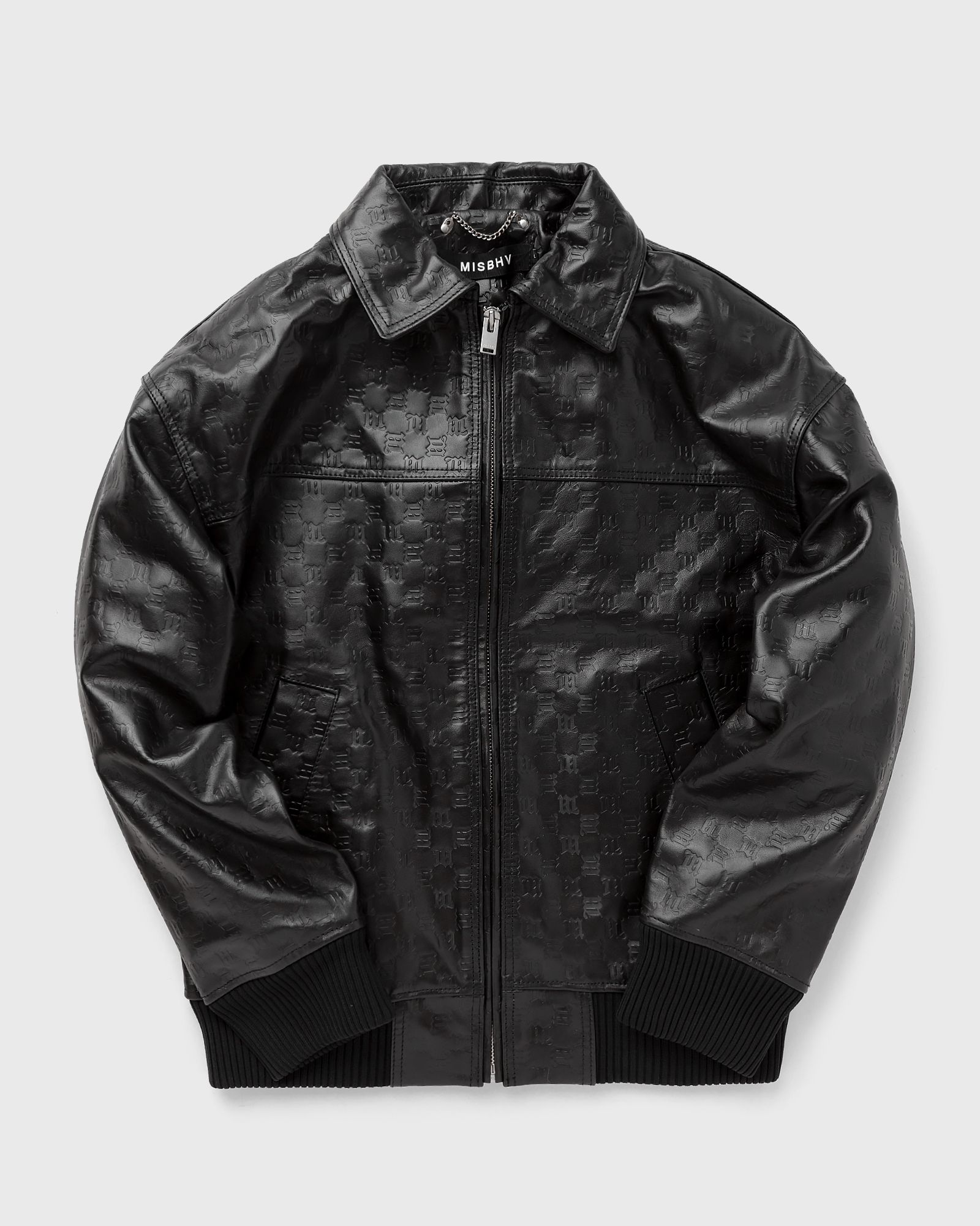 MISBHV - monogram embossed bandit leather jacket men bomber jackets black in größe:m