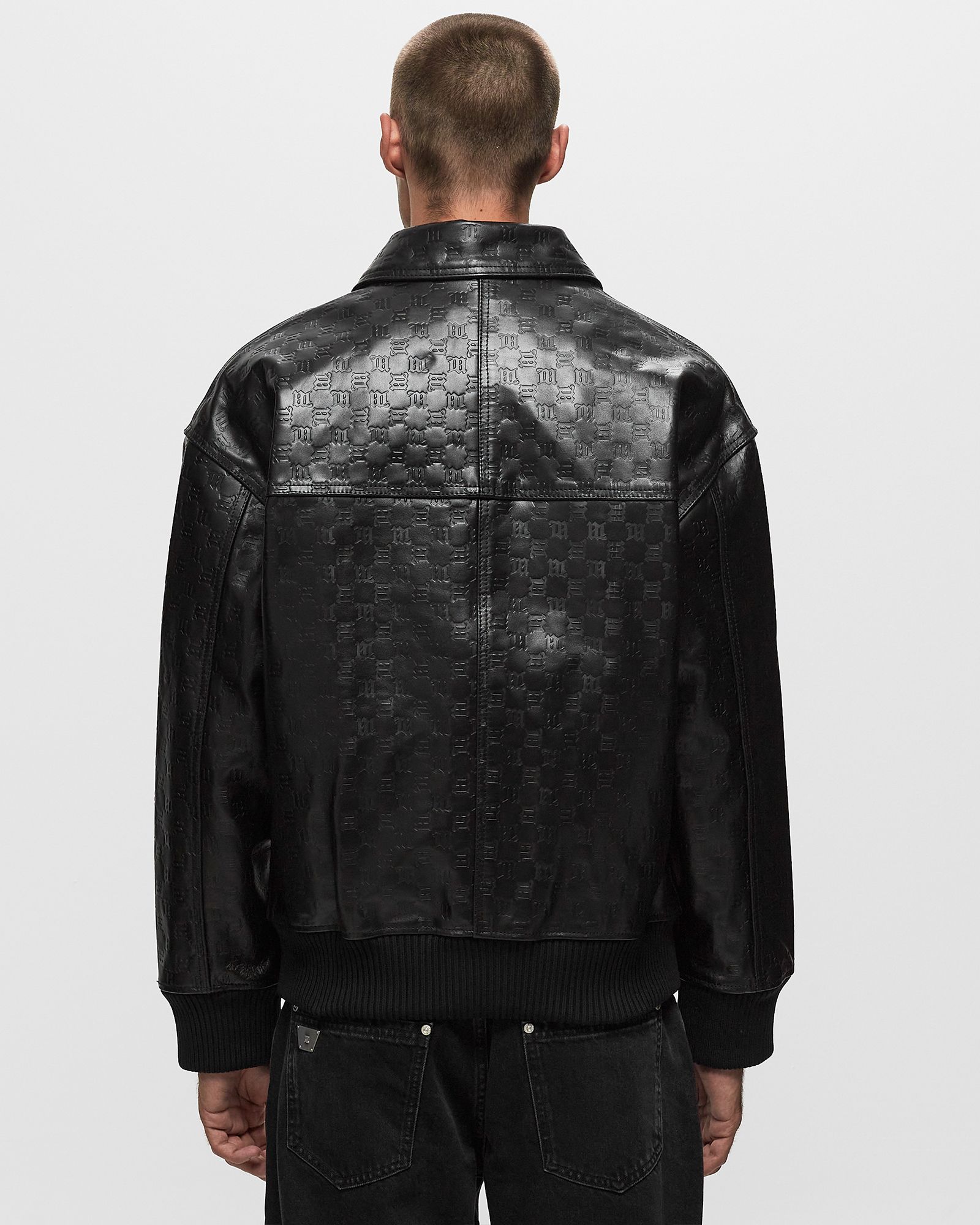 MONOGRAM EMBOSSED BANDIT LEATHER JACKET