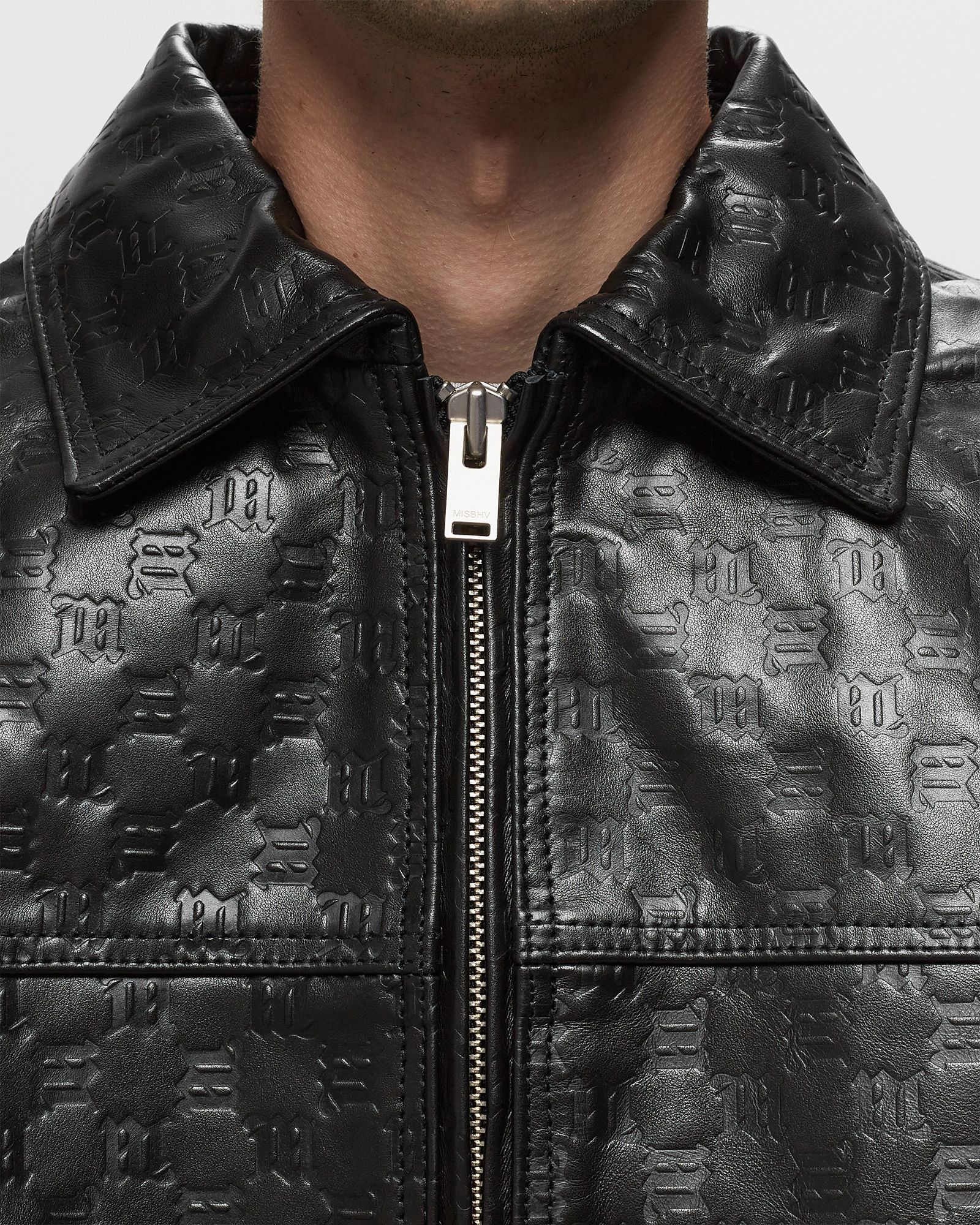 MONOGRAM EMBOSSED BANDIT LEATHER JACKET