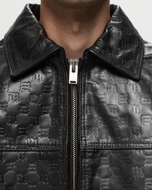 MISBHV MONOGRAM EMBOSSED BANDIT LEATHER JACKET Black | BSTN Store