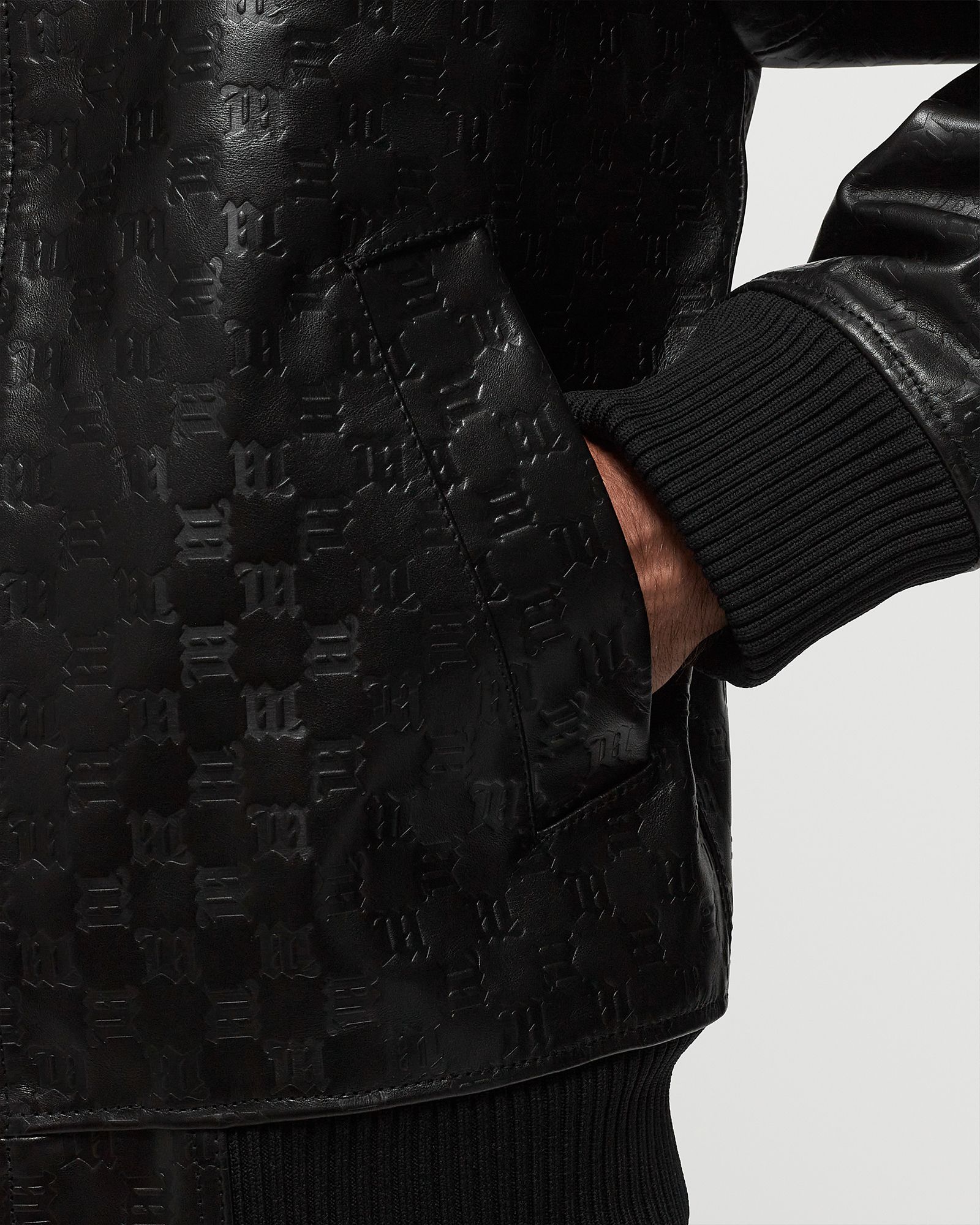 MONOGRAM EMBOSSED BANDIT LEATHER JACKET