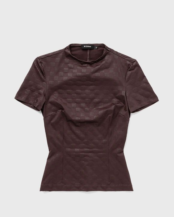 MISBHV Lycra Monogram T-Shirt Women Shortsleeves Brown in size:M