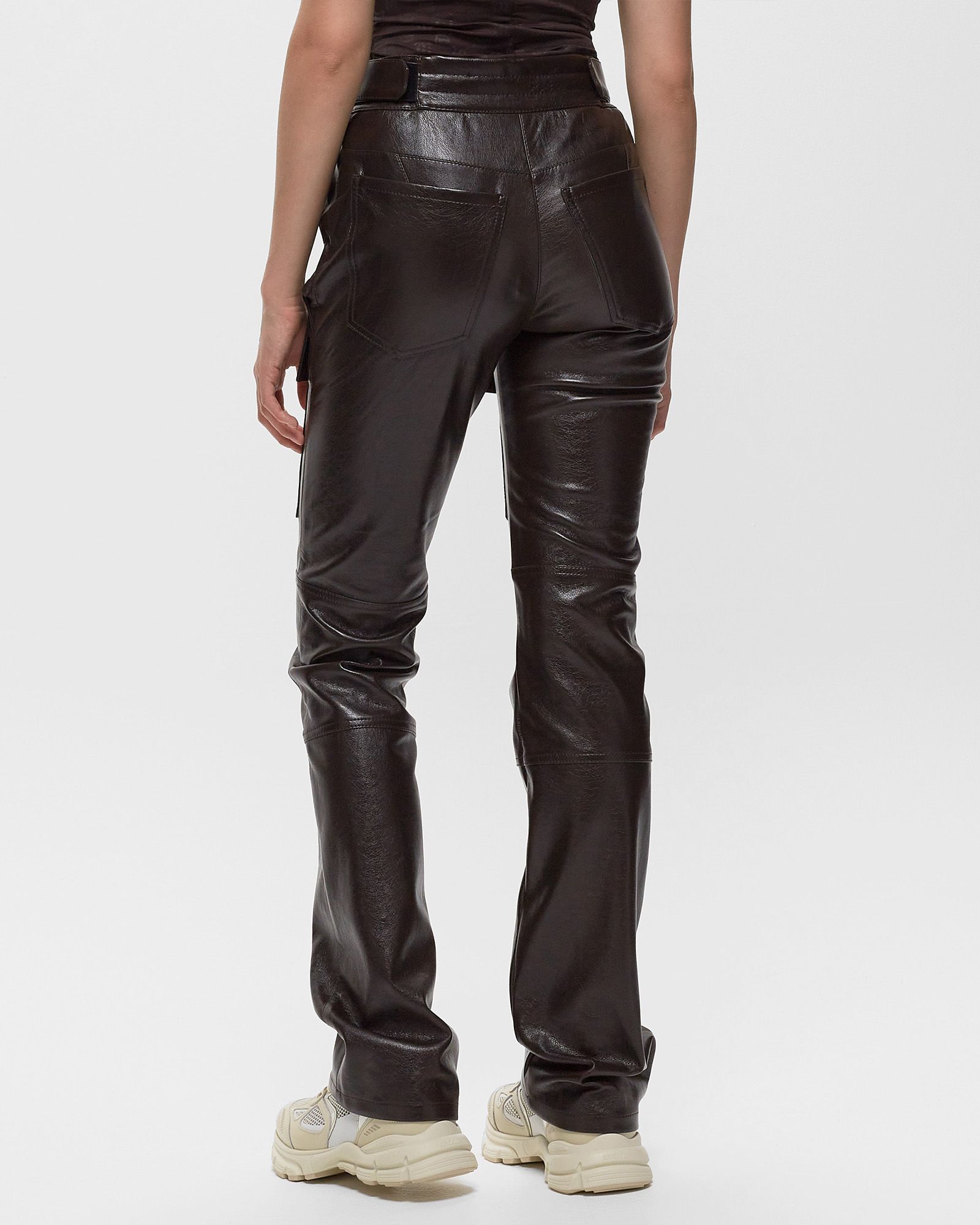 FAUX LEATHER MOTO TROUSERS
