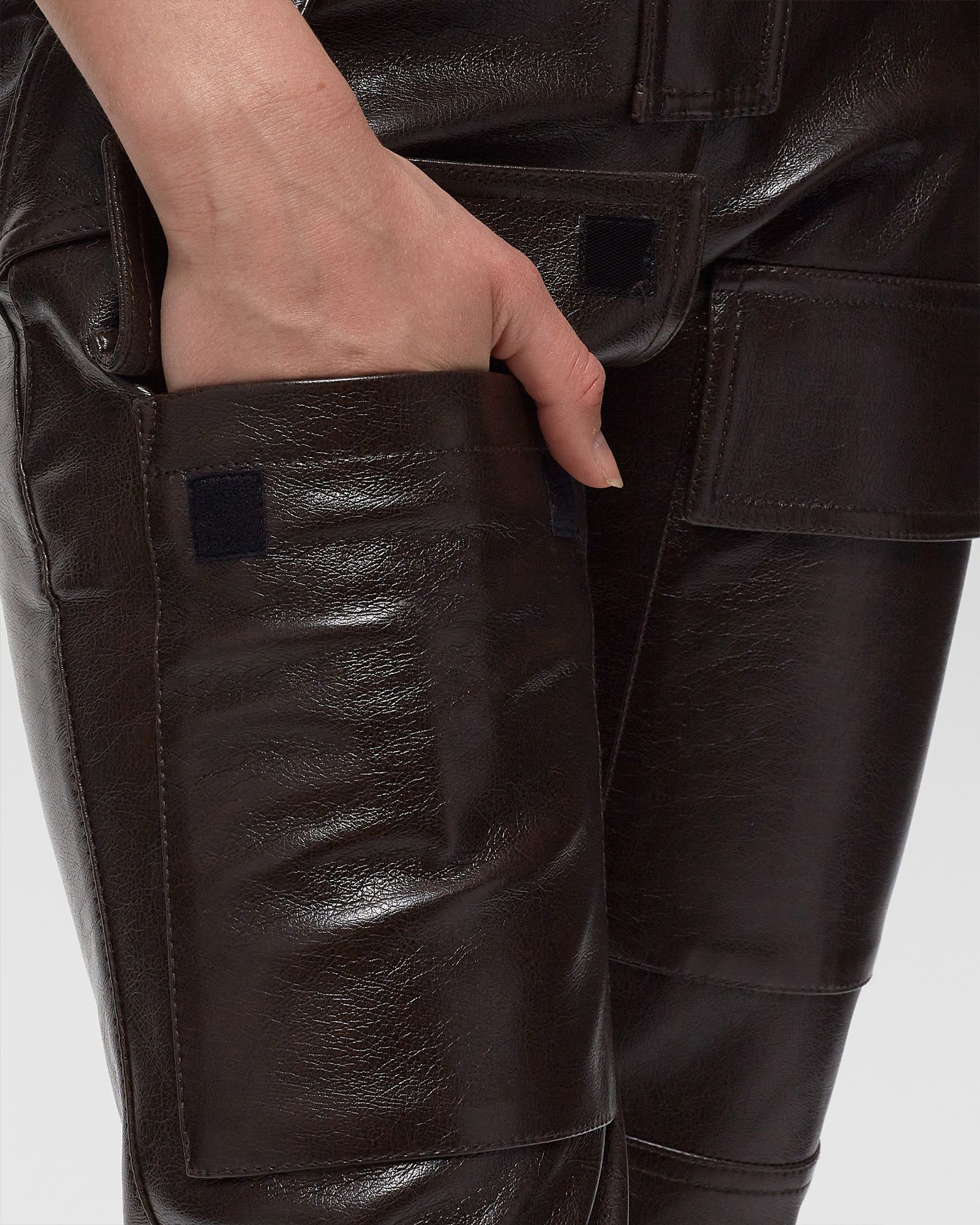 FAUX LEATHER MOTO TROUSERS
