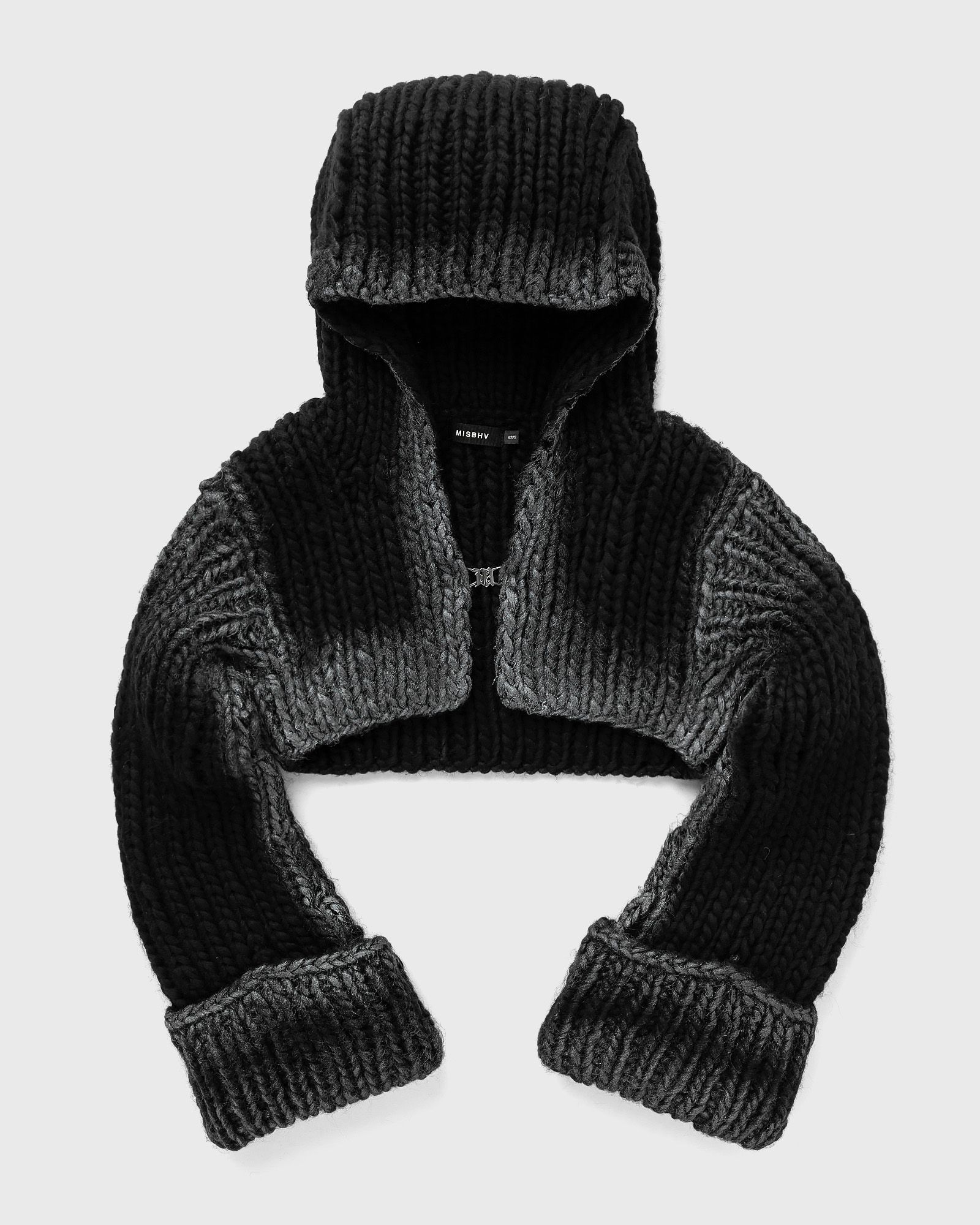 MISBHV - bulky wax knitted hooded top women hoodies|zippers & cardigans black in größe:m/l