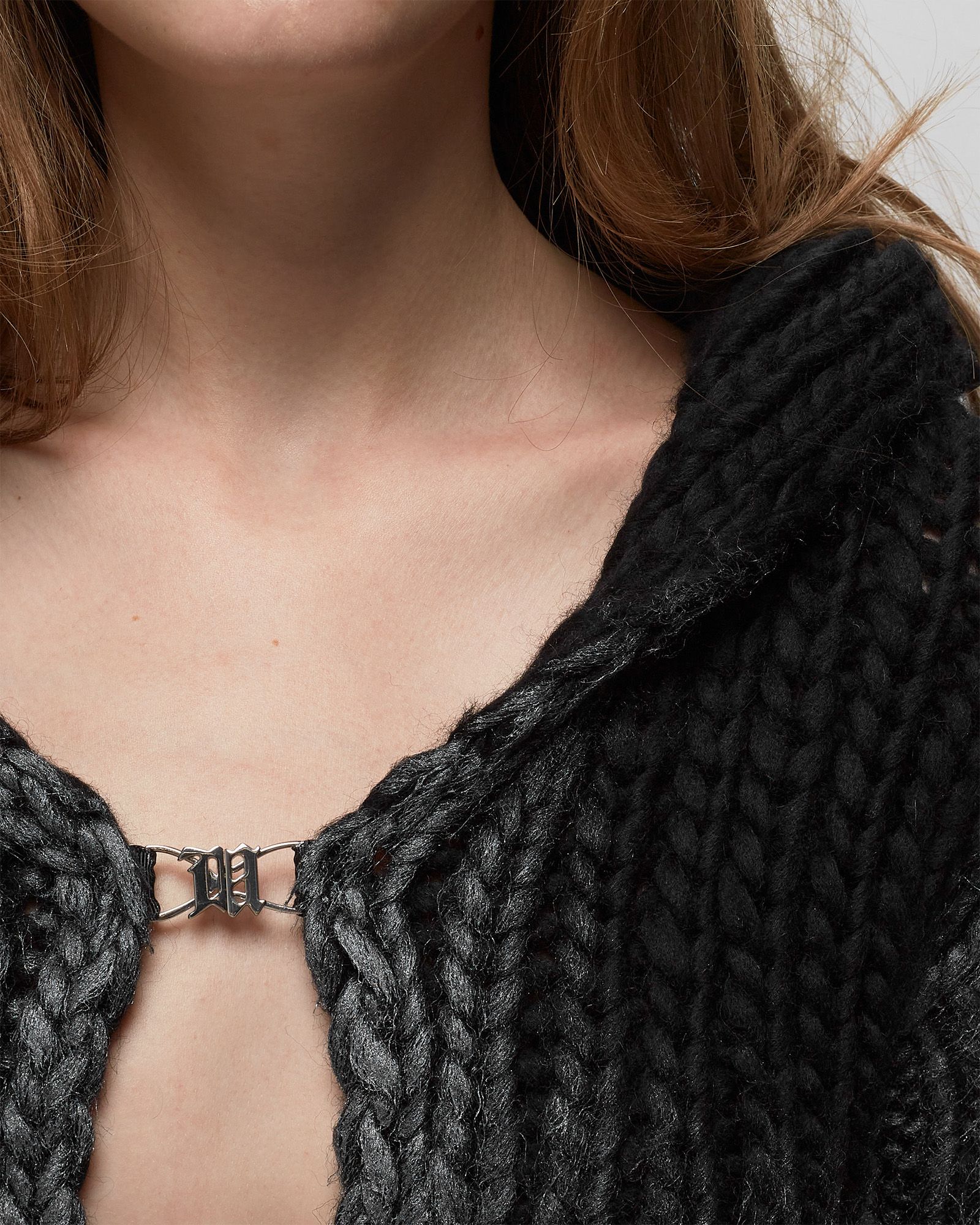 BULKY WAX KNITTED HOODED TOP