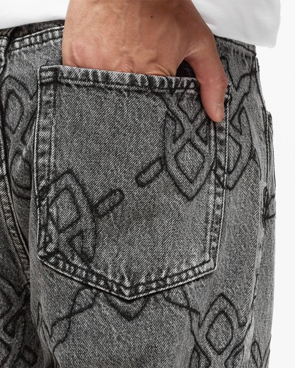 Represent R3 Monogram Baggy Denim Grey - Mens - Jeans Represent