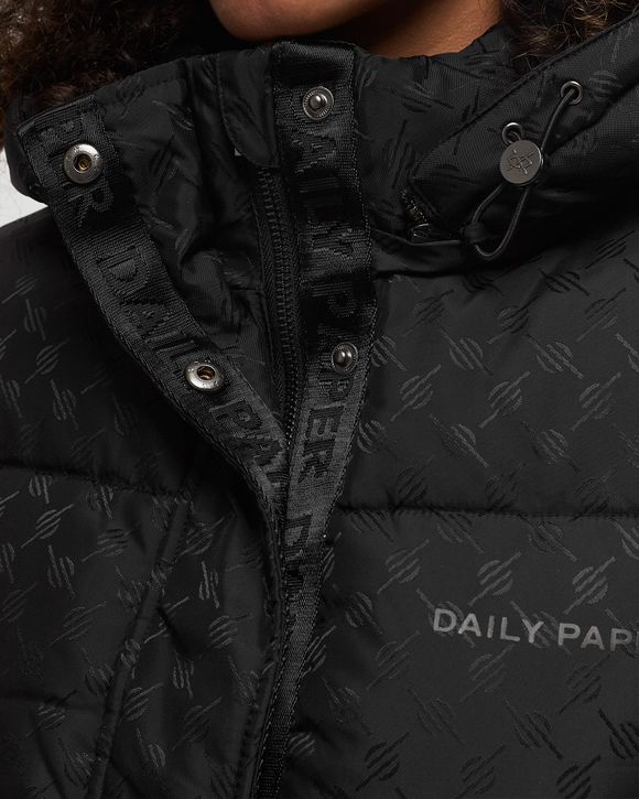 Daily Paper Monogram Cropped Puffer Jacket Black - black