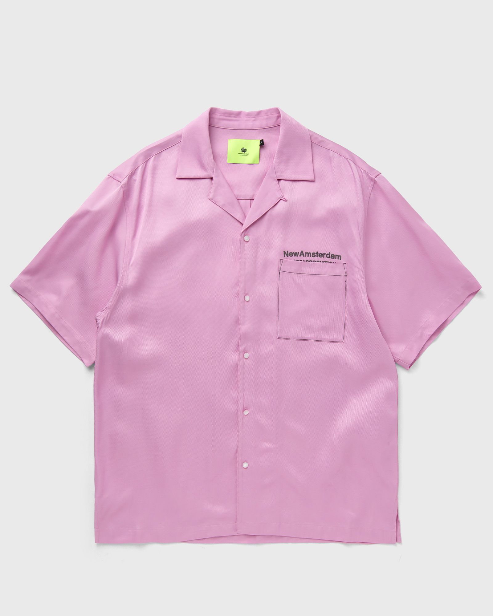 New Amsterdam - contrast stitch layday shirt men shortsleeves pink in größe:xl