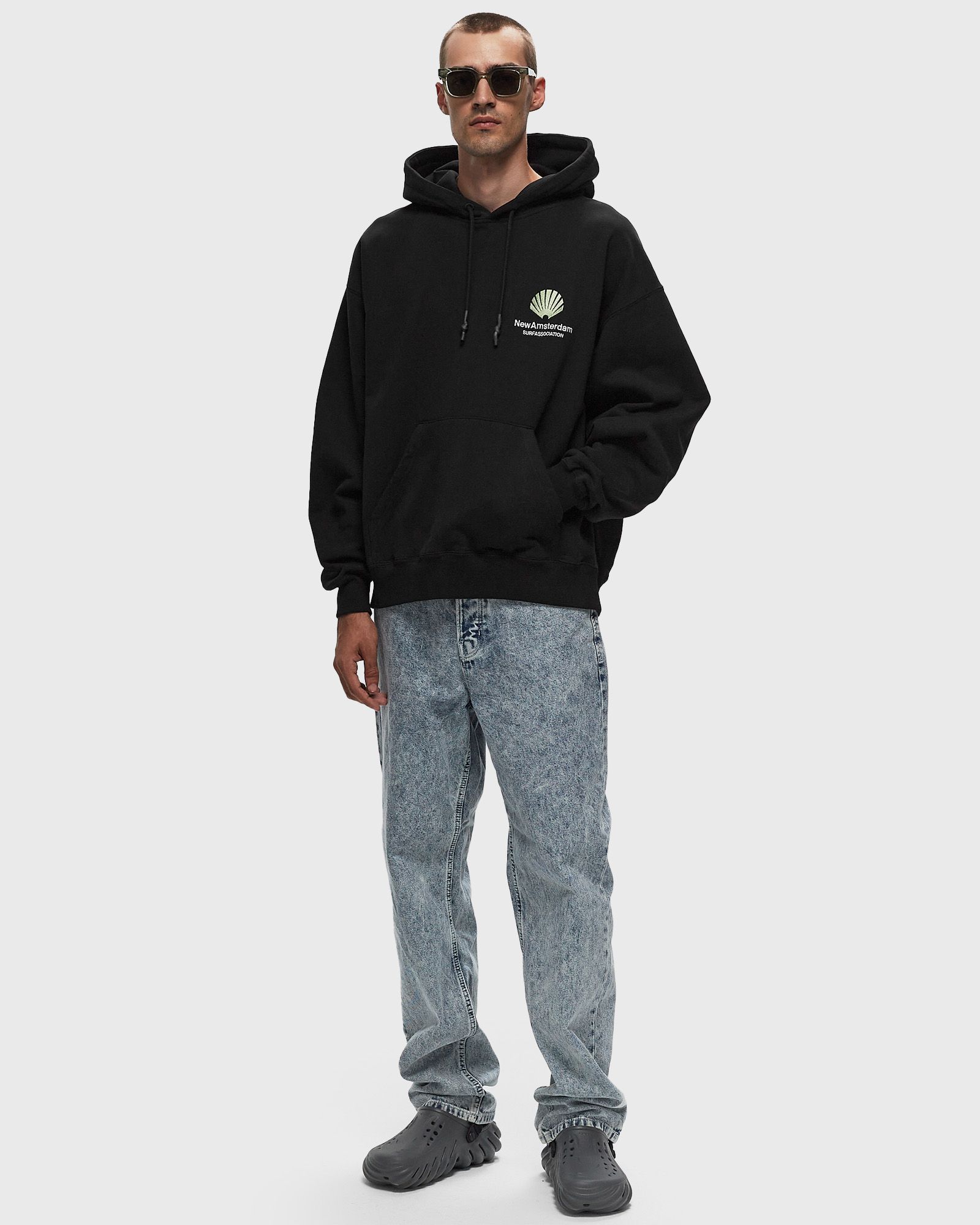 LOGO HOODIE BLACK/ALMOST AQUA HOODIE