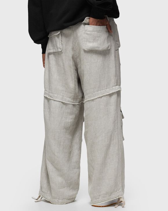WASHED LINEN CARGO PANTS
