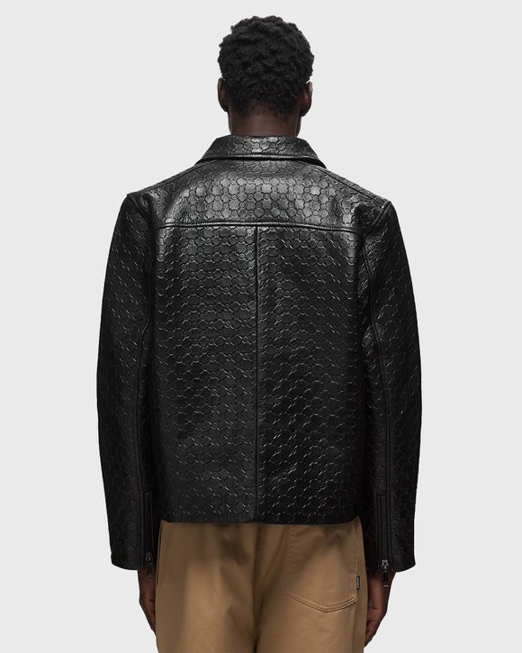 silence monogram leather jacket