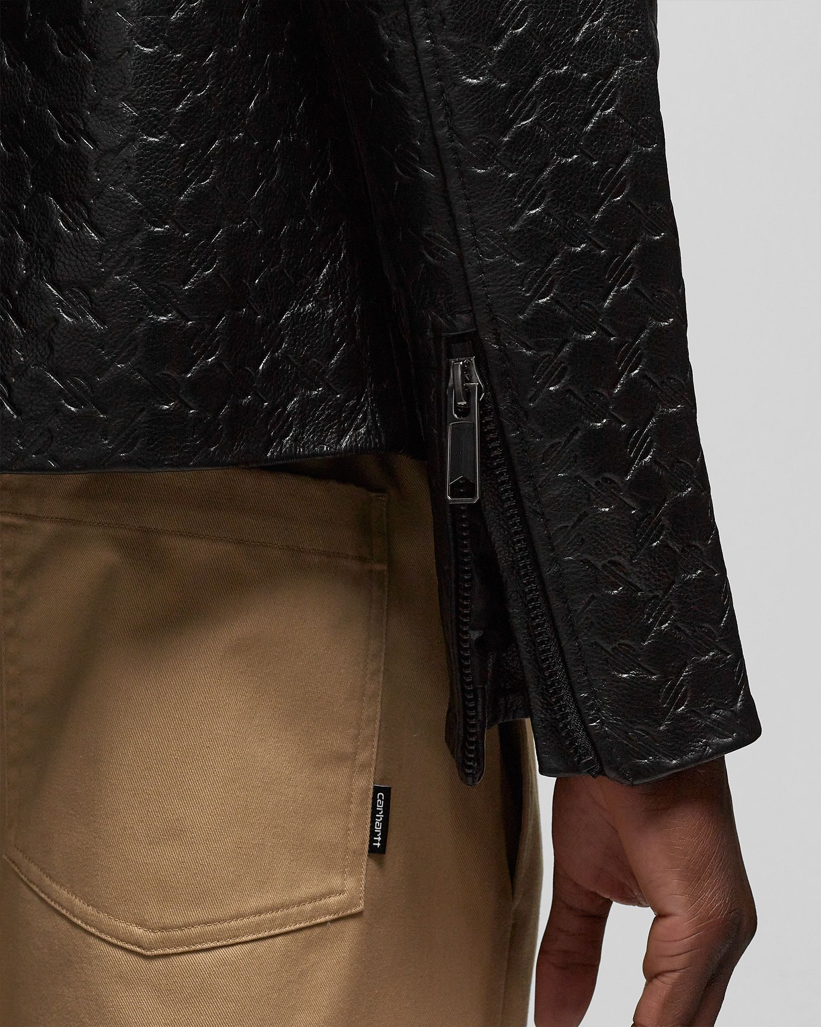 silence monogram leather jacket