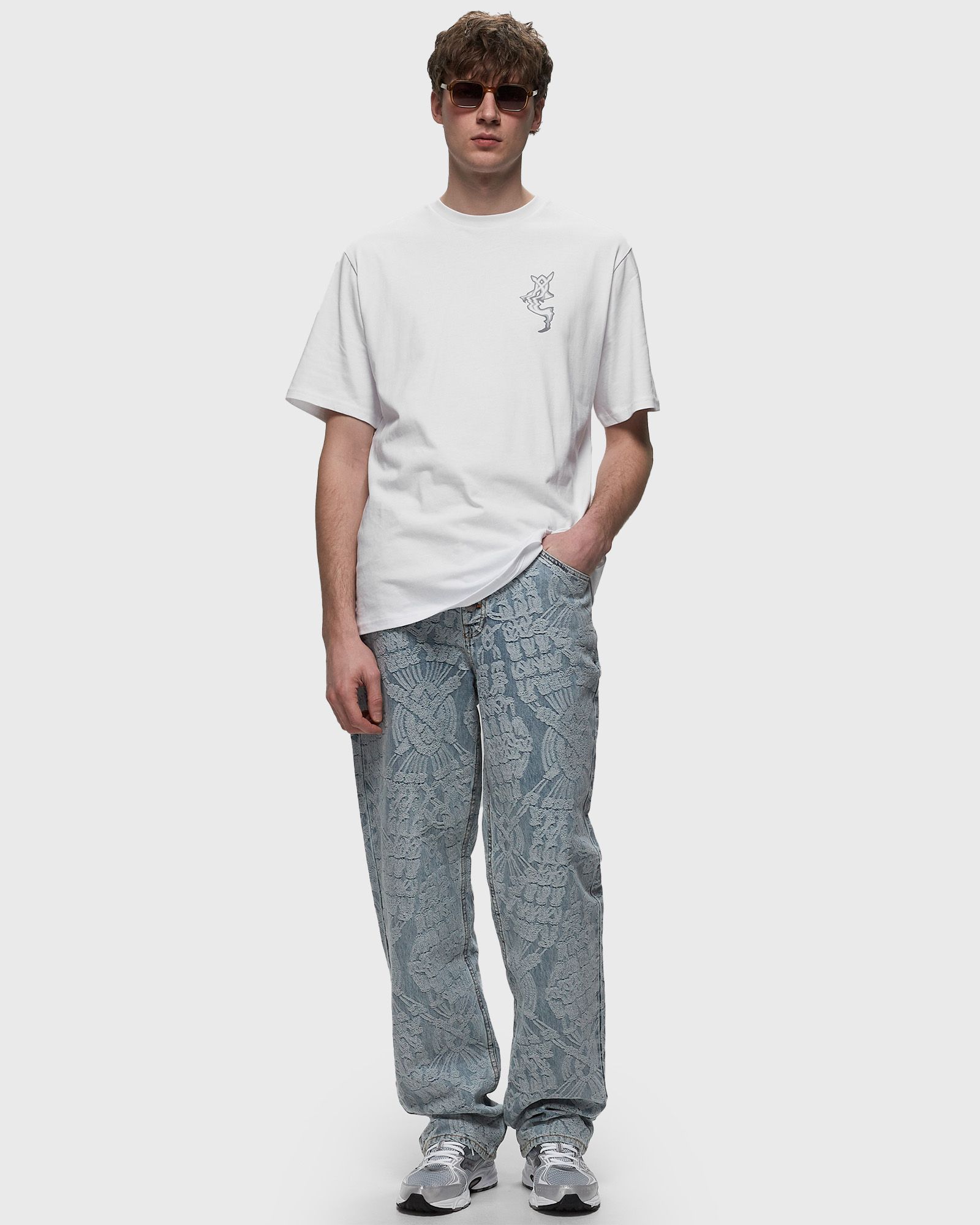 settle macrame denim pants