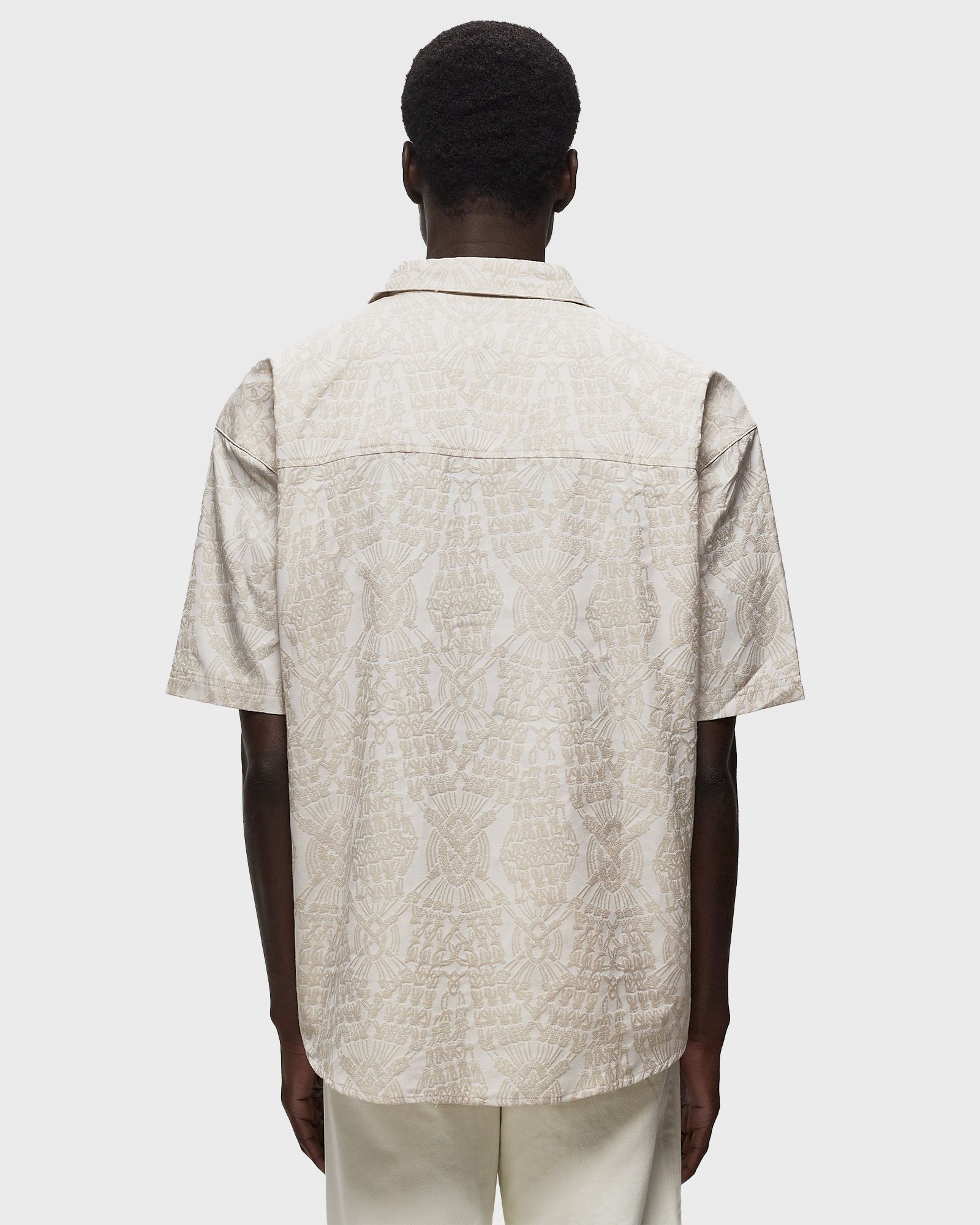 zuri macrame jacquard relaxed ss shirt
