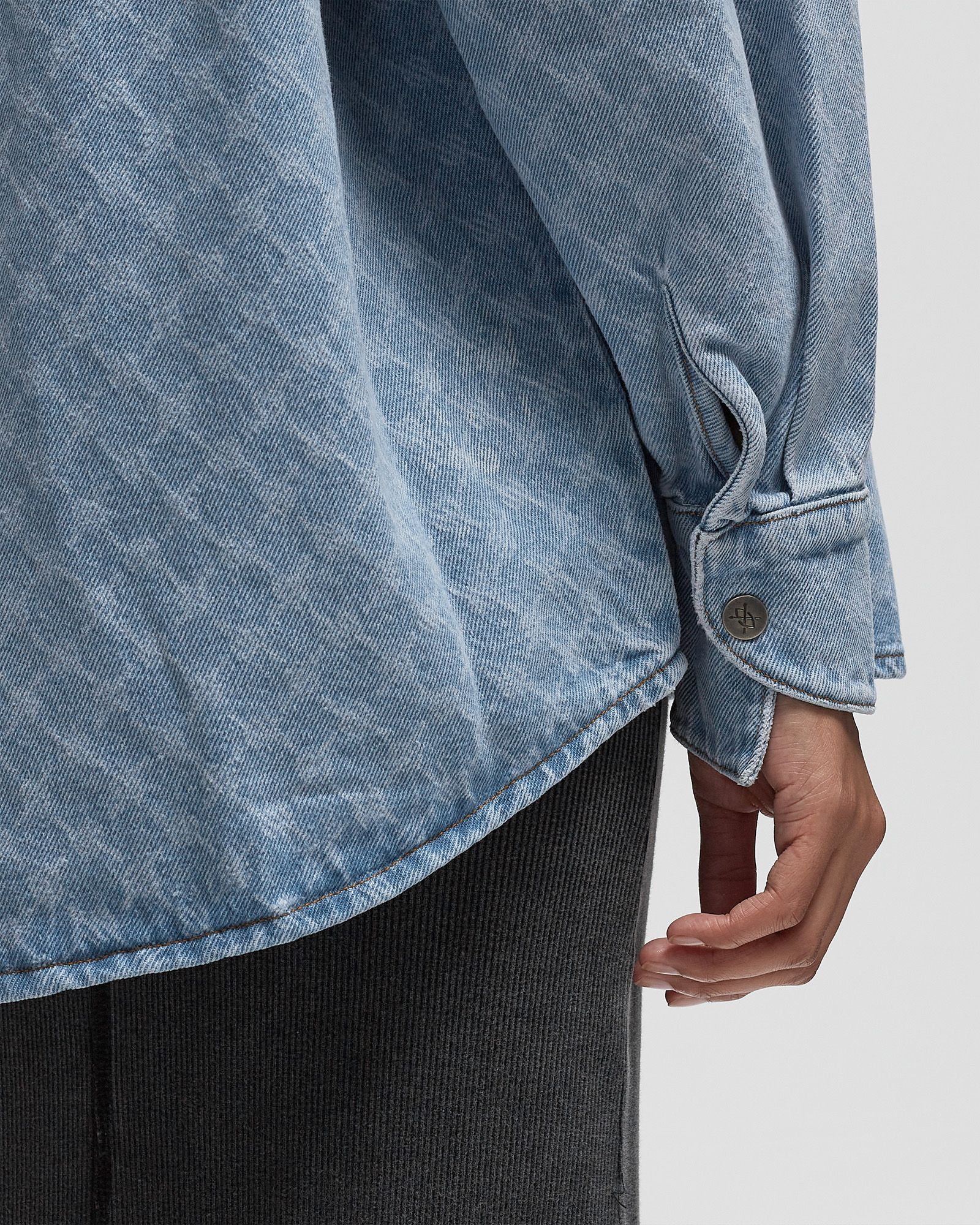 ZELLA MONOGRAM DENIM LS SHIRT
