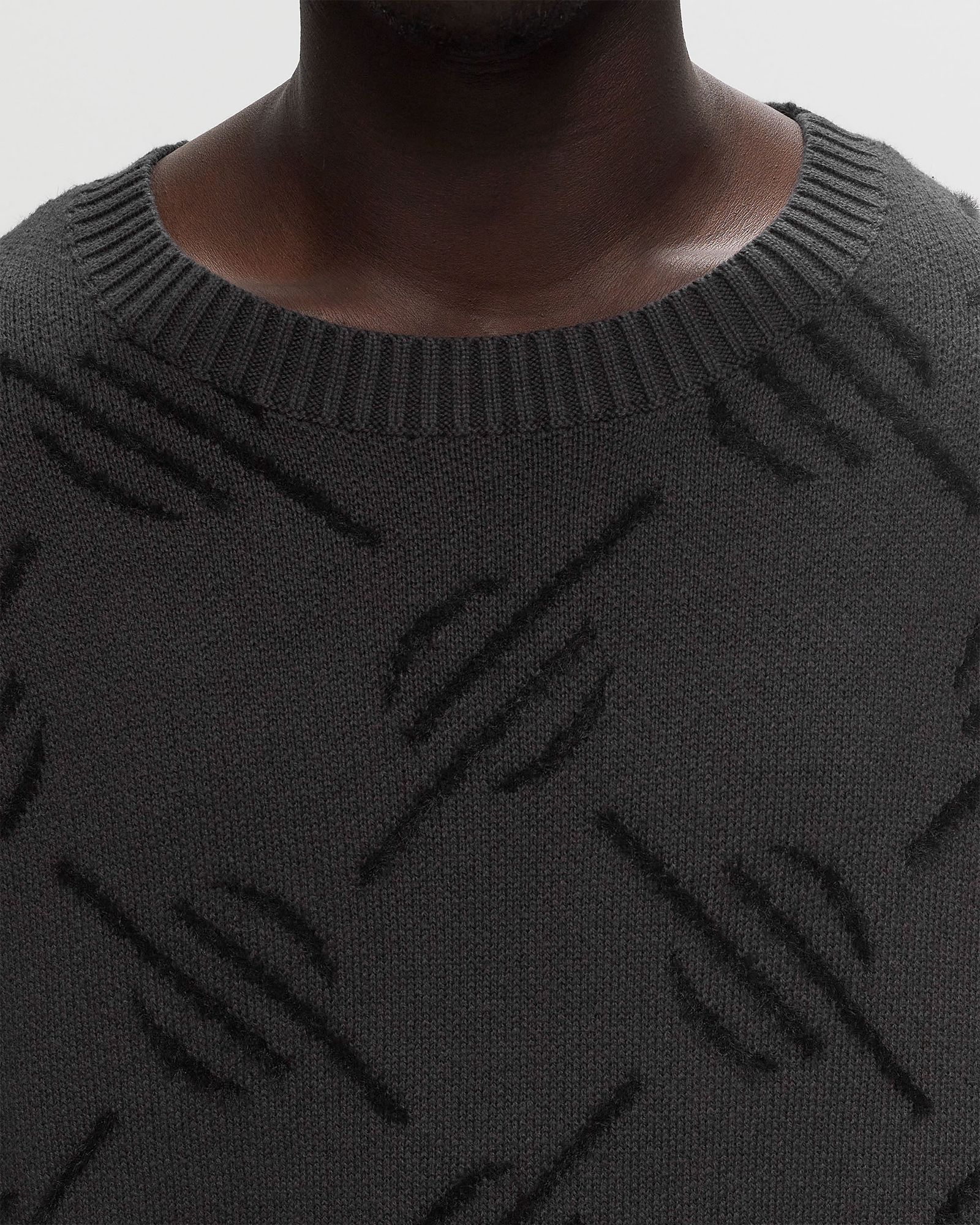 TEVIN MONOGRAM KNIT SWEATER
