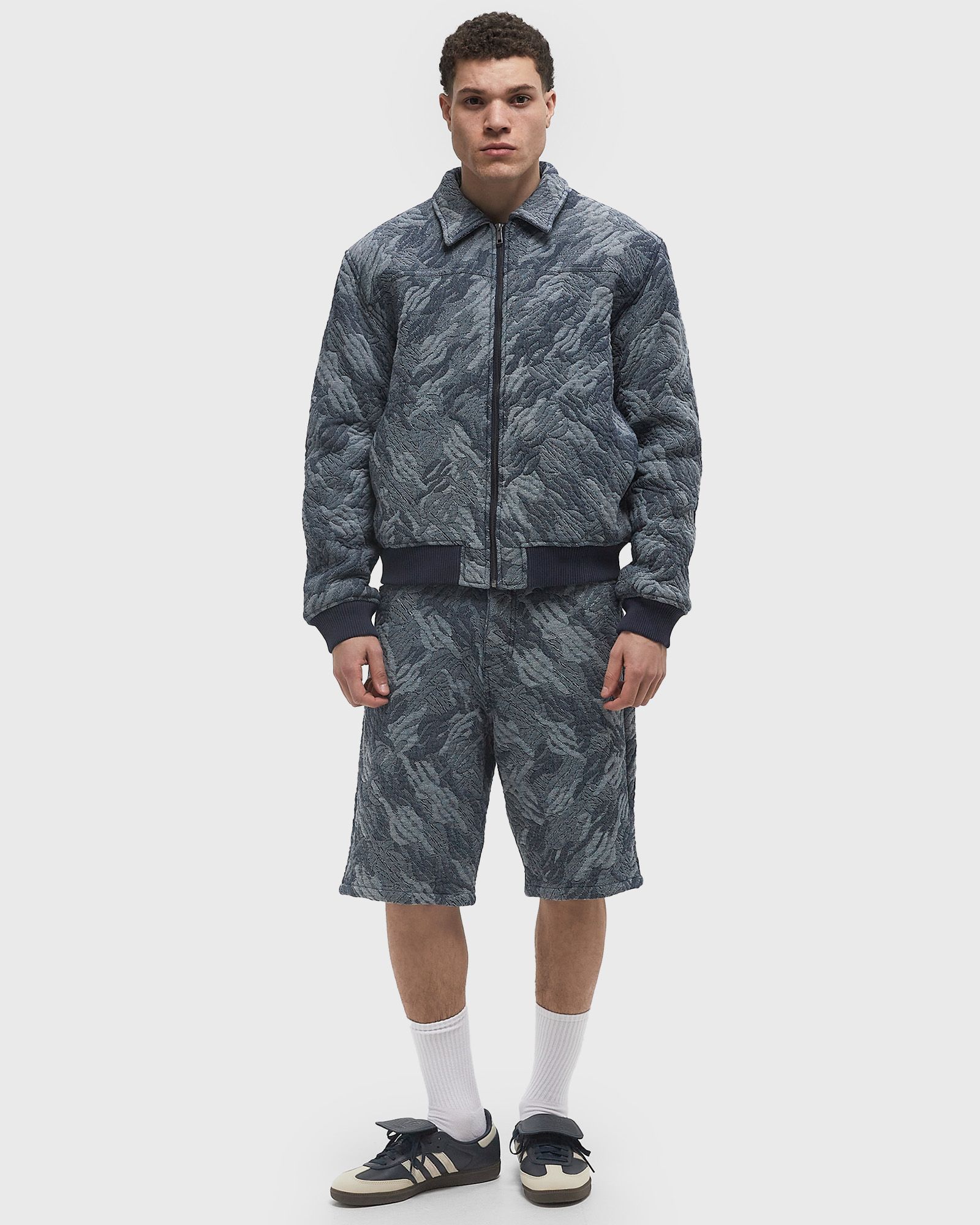 camo monogram jeans shorts