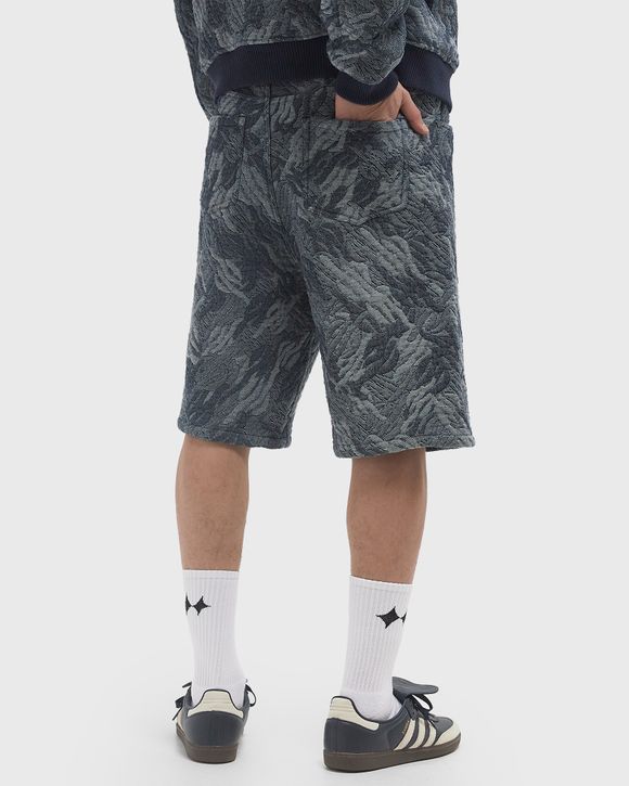 camo monogram jeans shorts